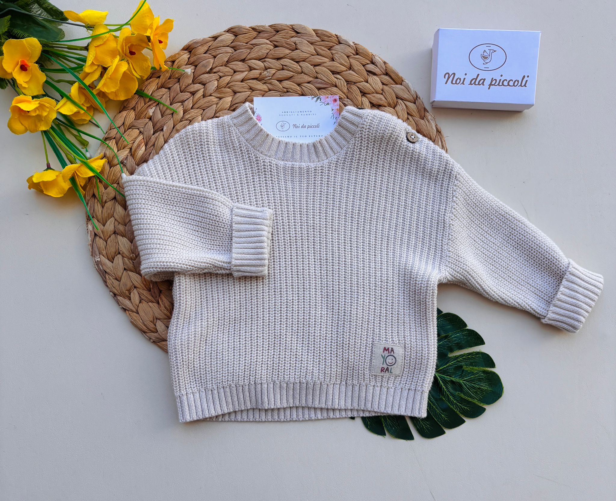 MAGLIONE CREMA IN FILATO CALDO - Noi da piccoli