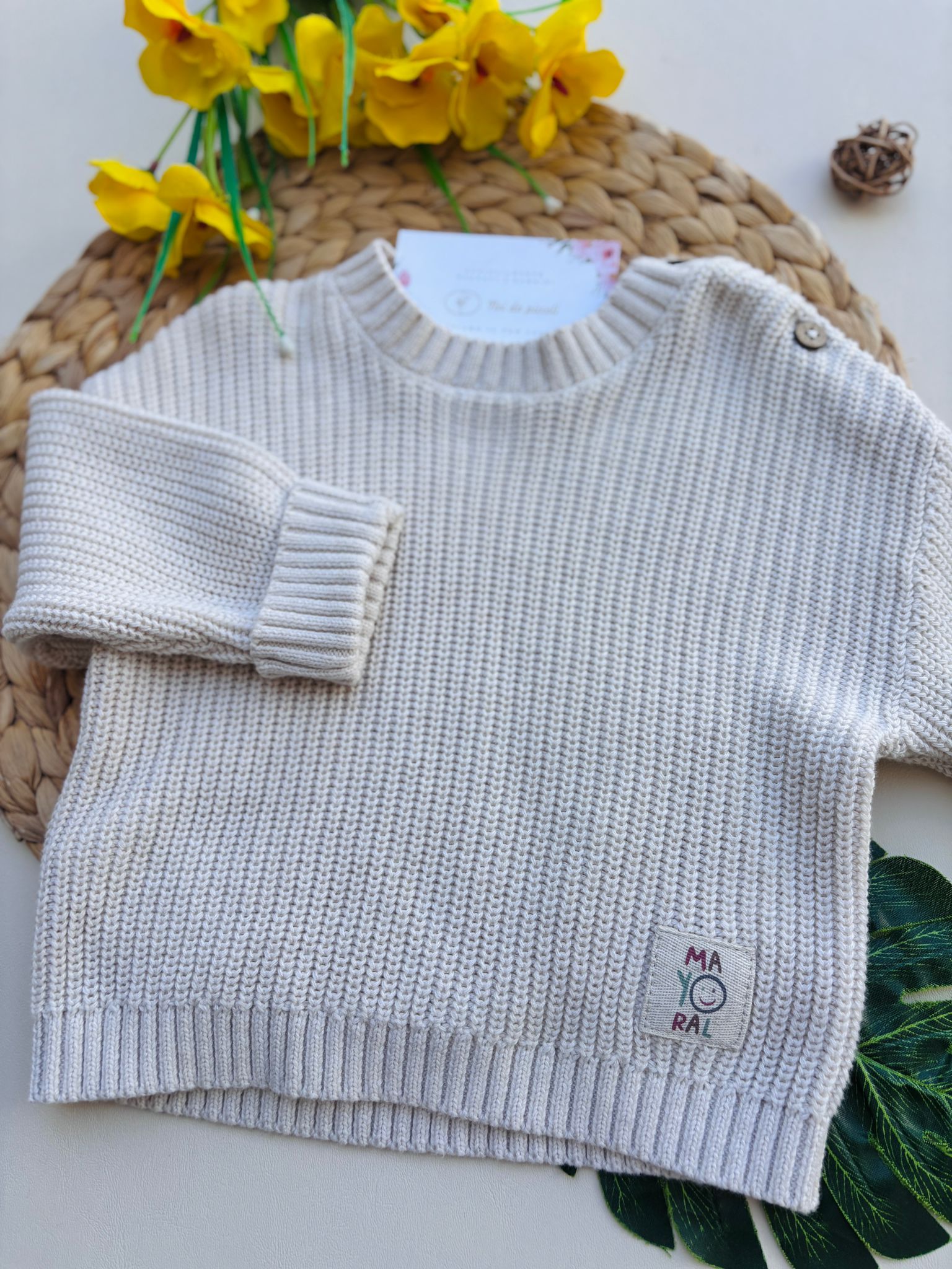 MAGLIONE CREMA IN FILATO CALDO - Noi da piccoli