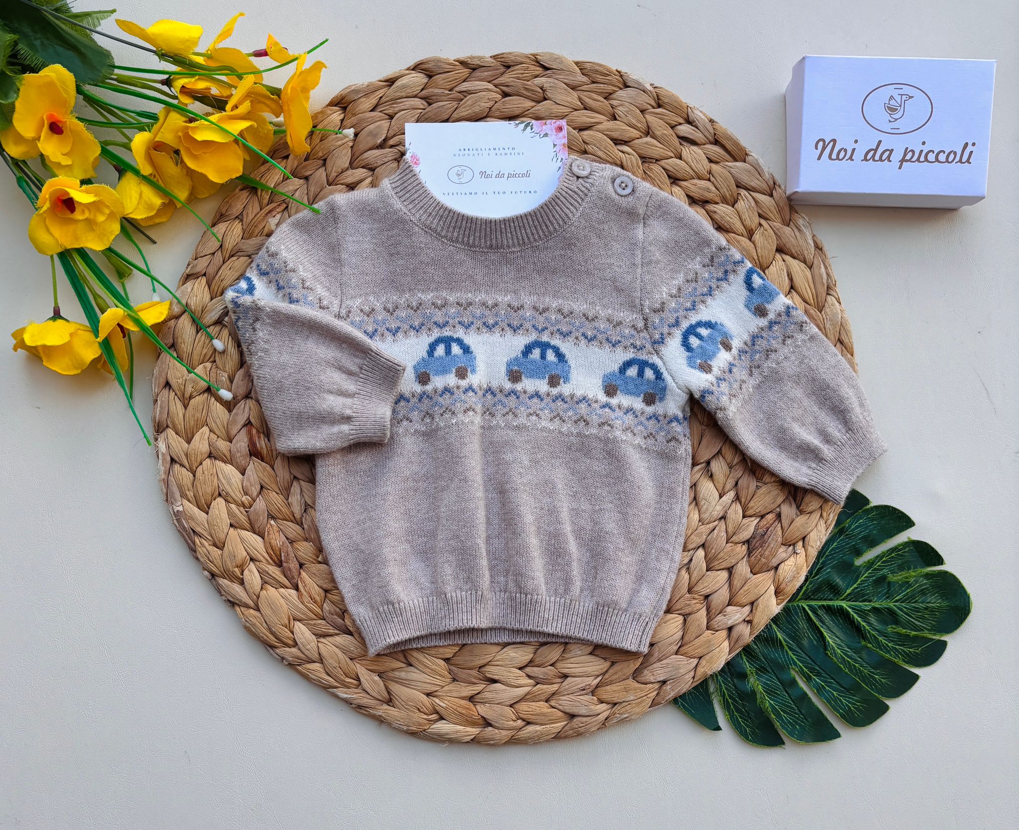 MAGLIONE FILATO CALDO BEIGE - Noi da piccoli