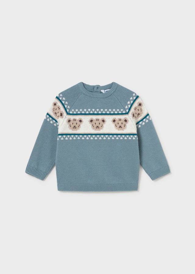 MAGLIONE IN FILATO CALDO CELESTE - Noi da piccoli