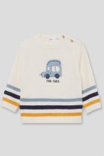 MAGLIONE IN FILATO CALDO CON AUTOMOBILE BIANCO