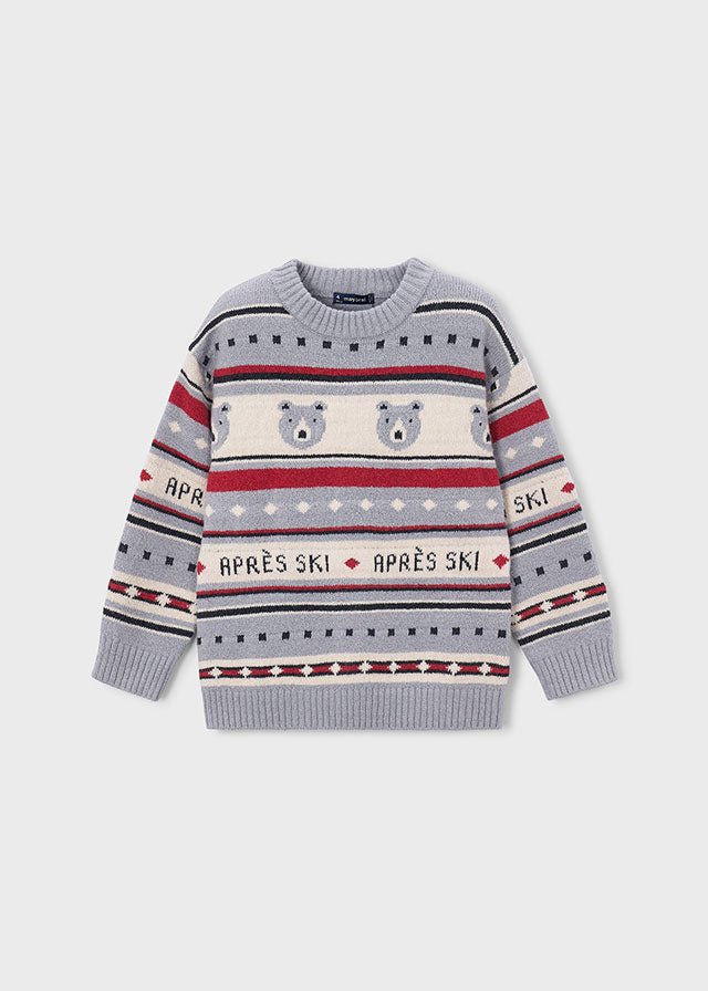 MAGLIONE IN FILATO CALDO GRIGIO STILE MONTANARO - Noi da piccoli