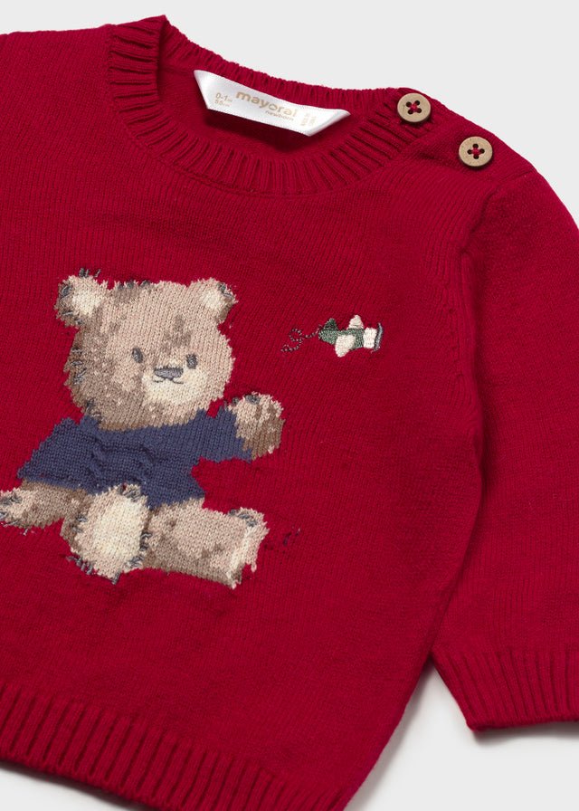 MAGLIONE IN FILATO CALDO ROSSO - Noi da piccoli