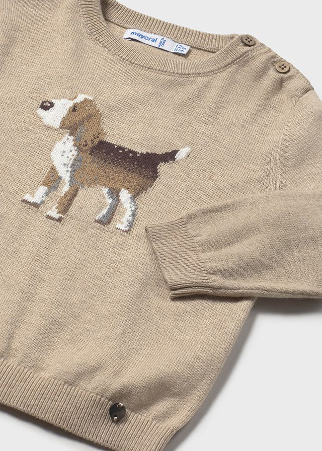 MAGLIONE IN INTARSIO BEIGE - Noi da piccoli