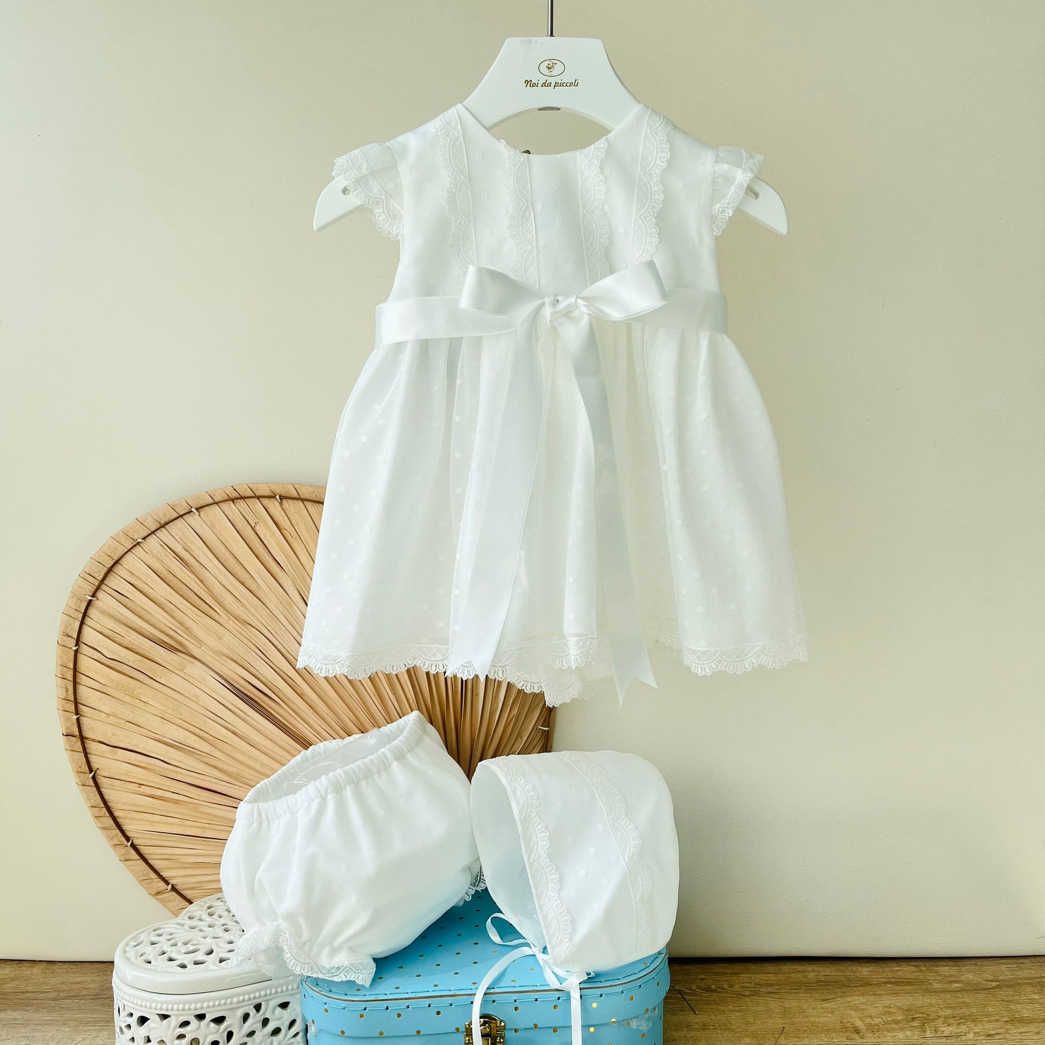 MINIABITO CON CULOTTINA CERIMONIALE BIANCO - Noi da piccoli