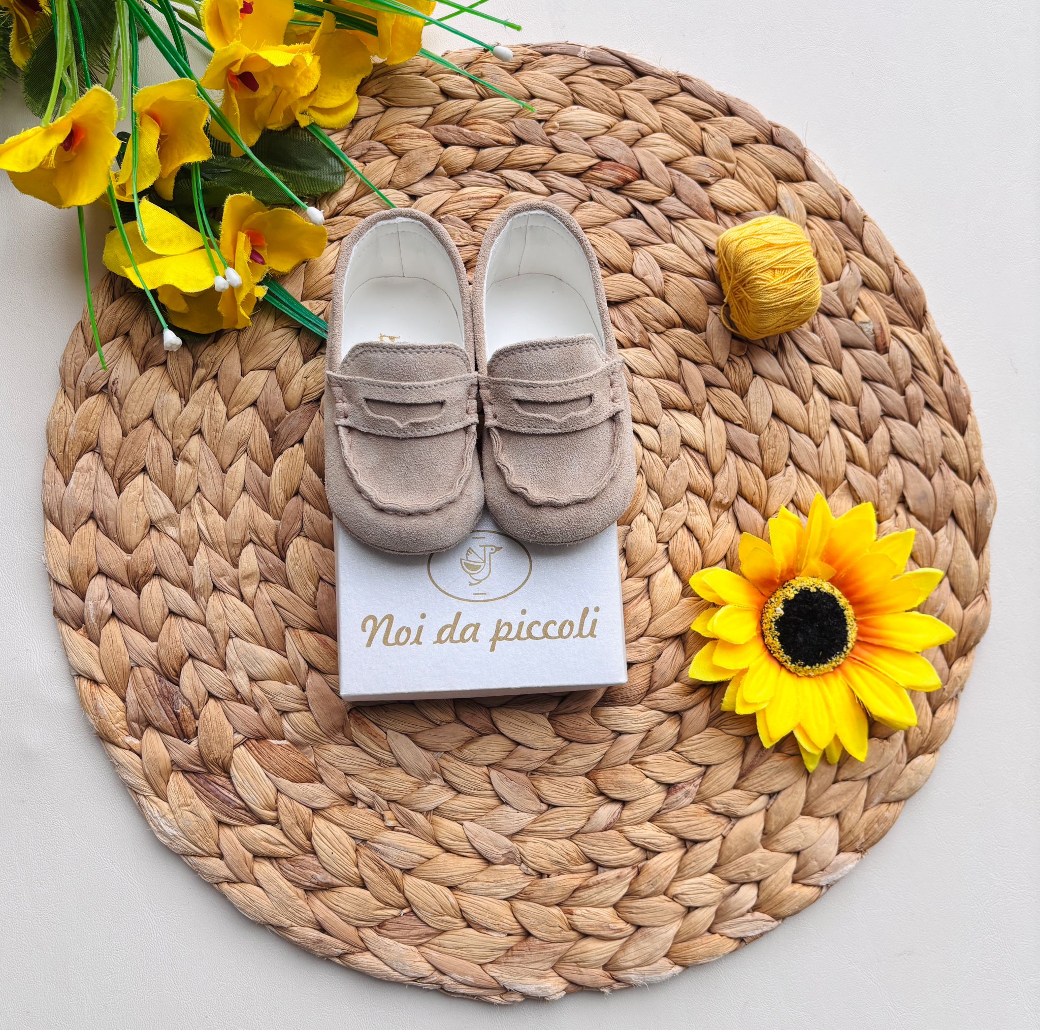 MOCASSINO IN CAMOSCIO BEIGE - Noi da piccoli