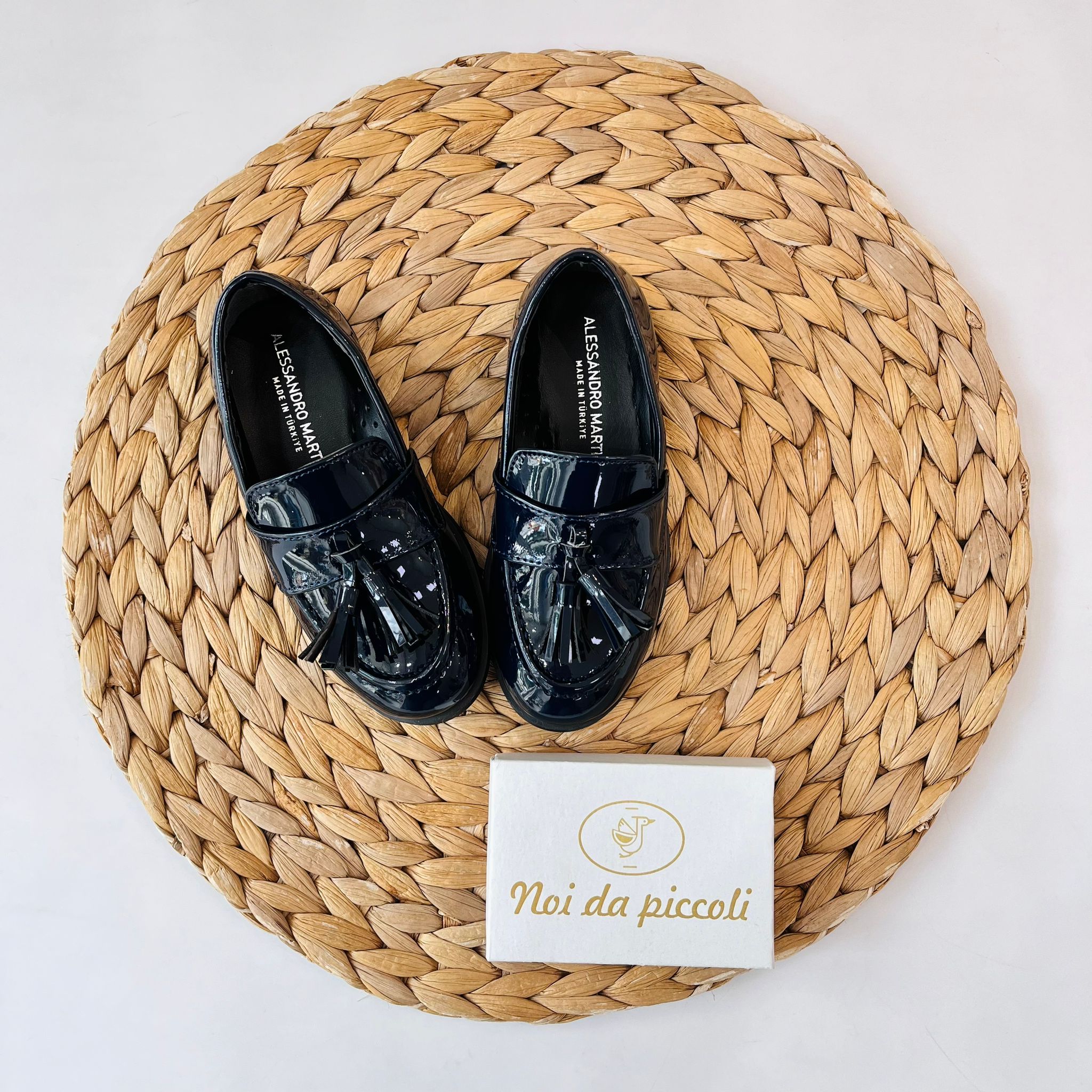 MOCASSINO IN VERNICE BLU - Noi da piccoli