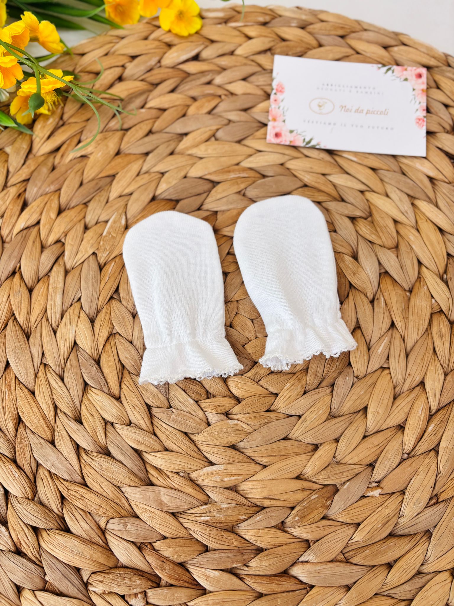MUFFOLE IN COTONE BIANCO - Noi da piccoli