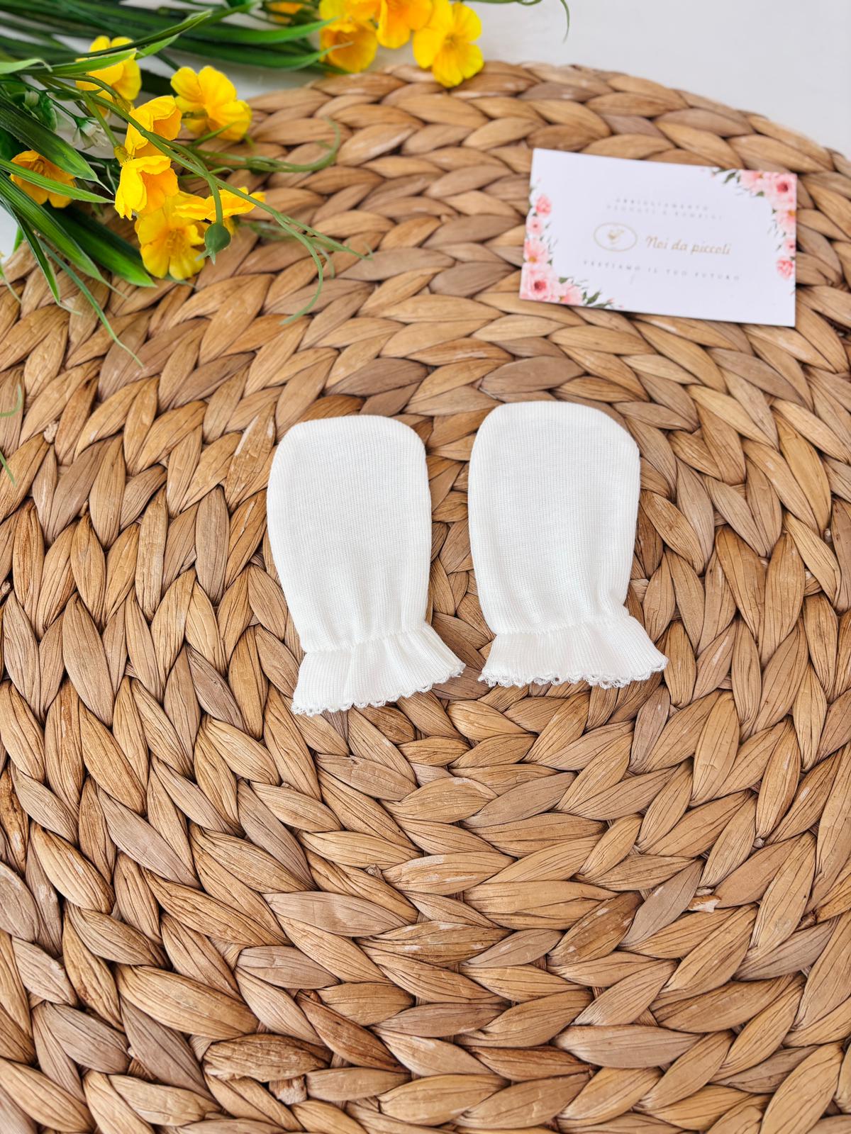 MUFFOLE IN COTONE BIANCO - Noi da piccoli