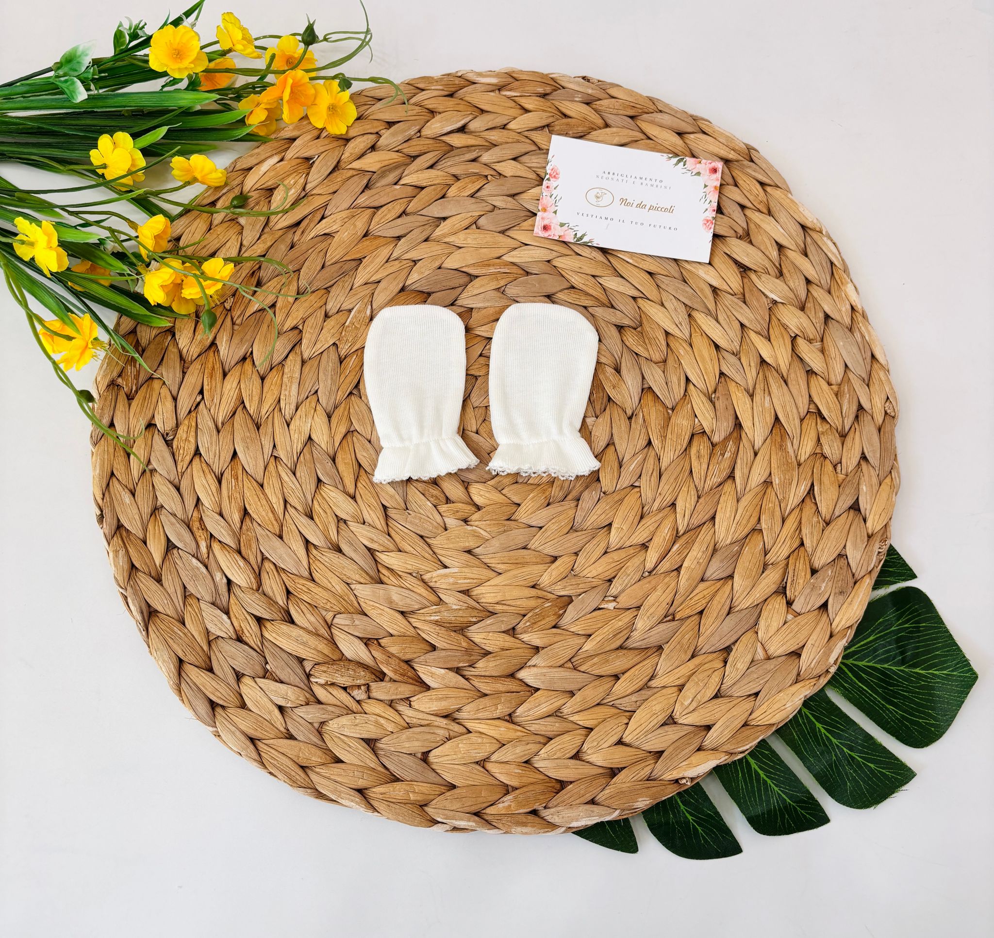 MUFFOLE IN COTONE BIANCO - Noi da piccoli