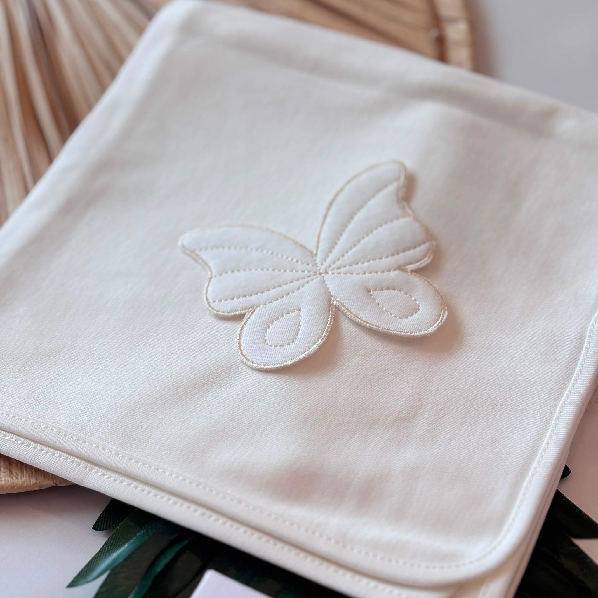 MUSSOLA 100% COTONE BUTTERFLY PANNA - Noi da piccoli