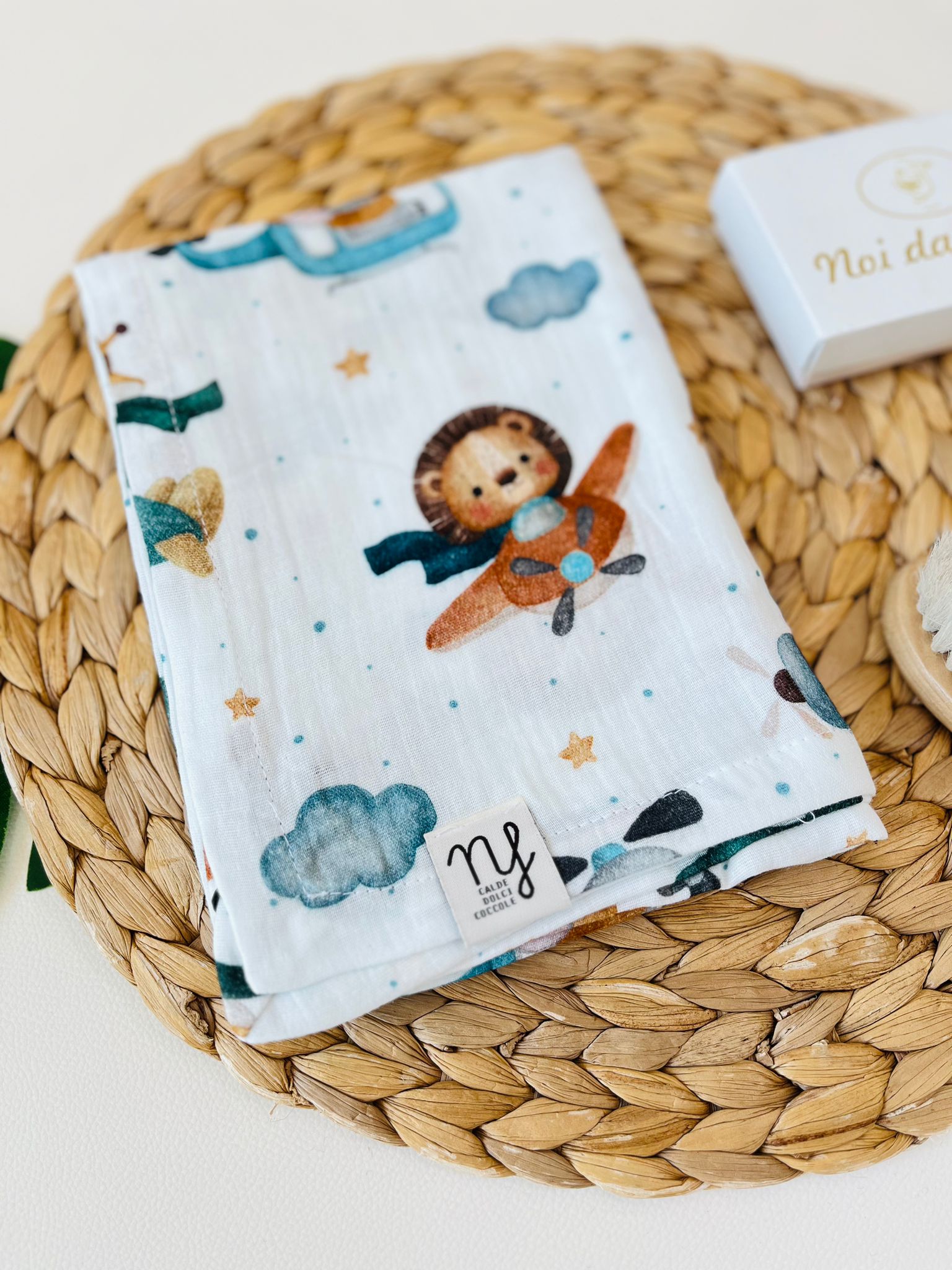 MUSSOLA AEREOPLAN 100 % COTONE PANNA - Noi da piccoli