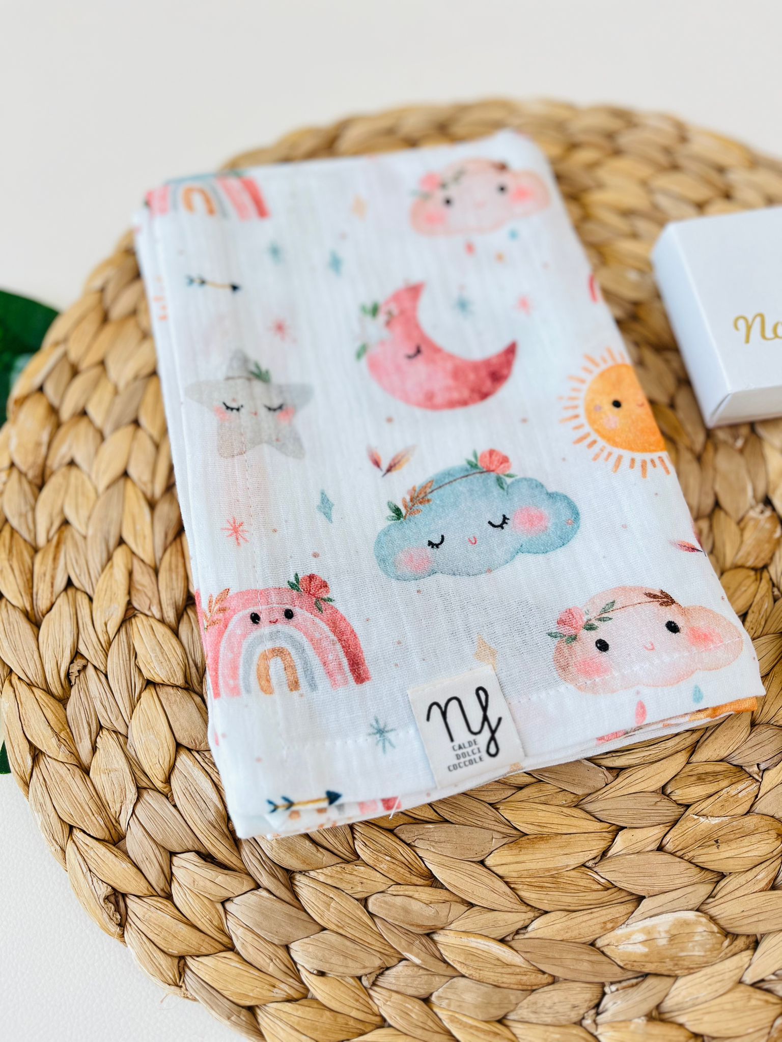 MUSSOLA ARCOBALENO 100 % COTONE PANNA - Noi da piccoli