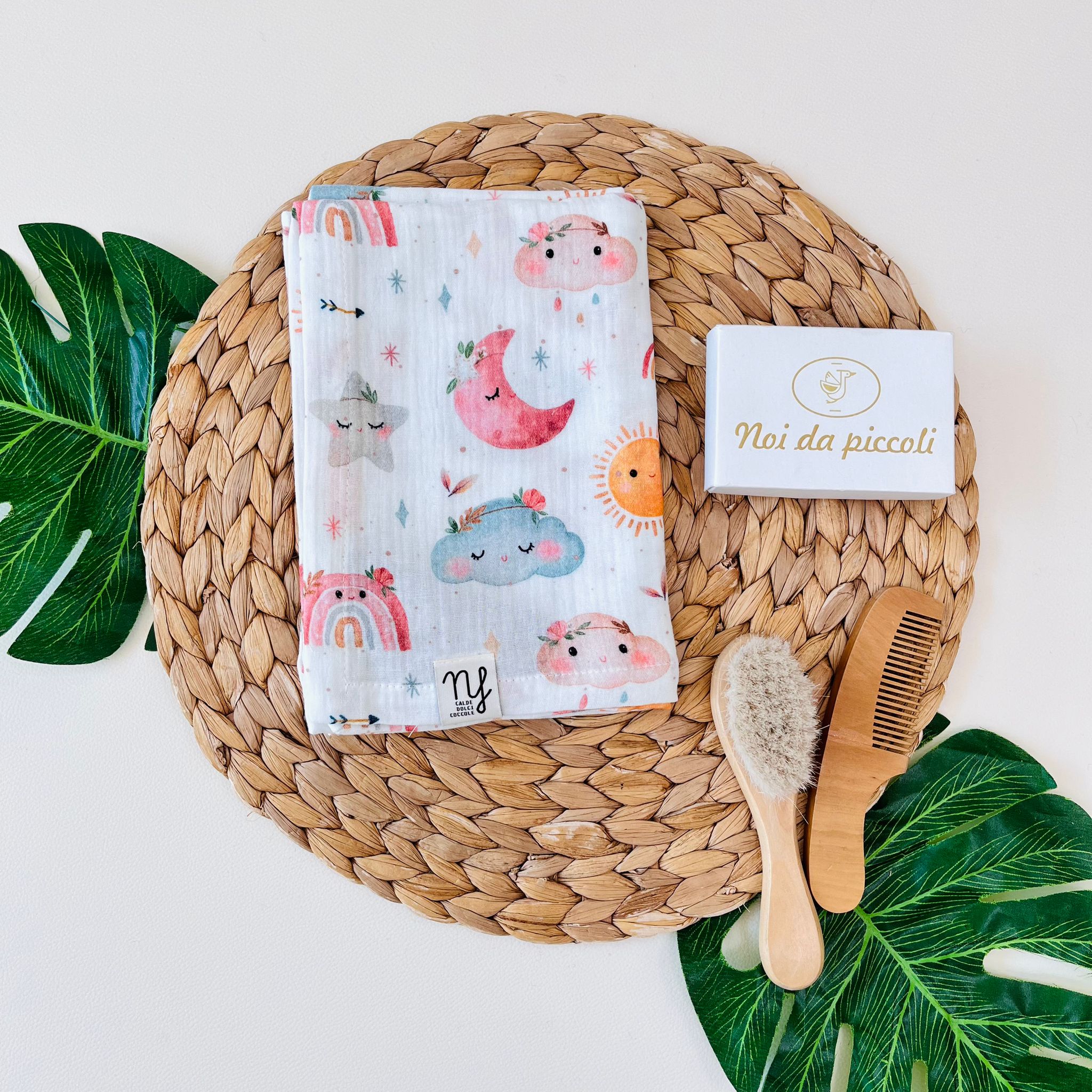 MUSSOLA ARCOBALENO 100 % COTONE PANNA - Noi da piccoli