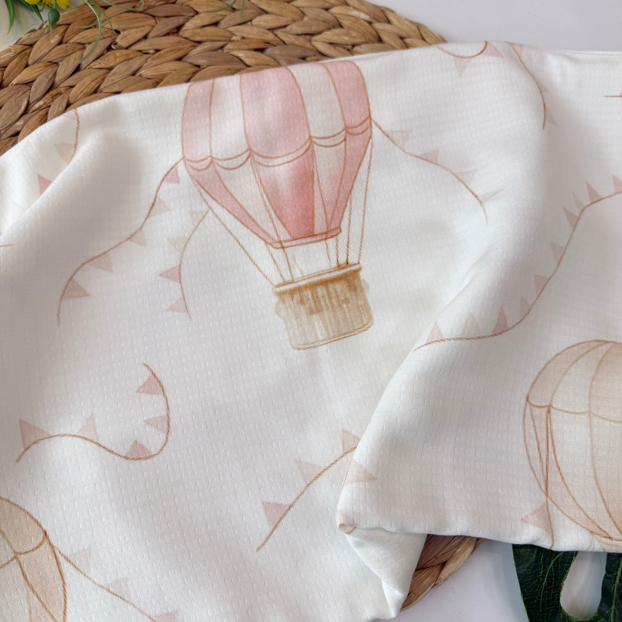 MUSSOLA BANDIERINE E MONGOLFIERA 100% BAMBOO ROSA - Noi da piccoli