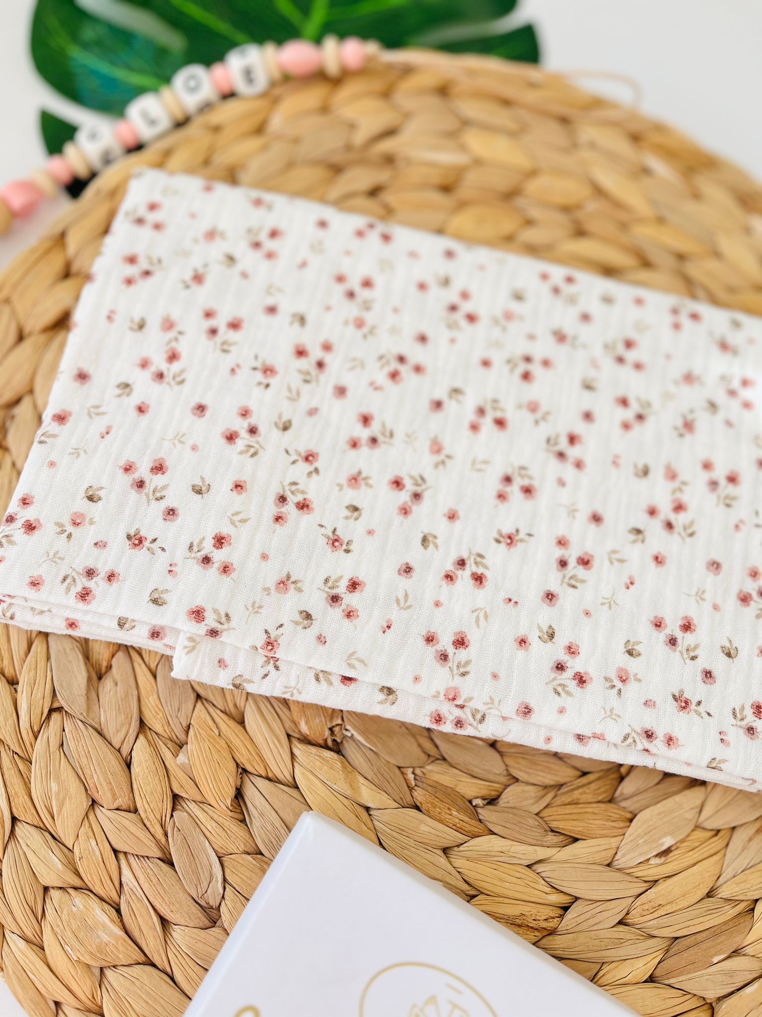 MUSSOLA FIORI DI MALVA 100 % COTONE PANNA - Noi da piccoli