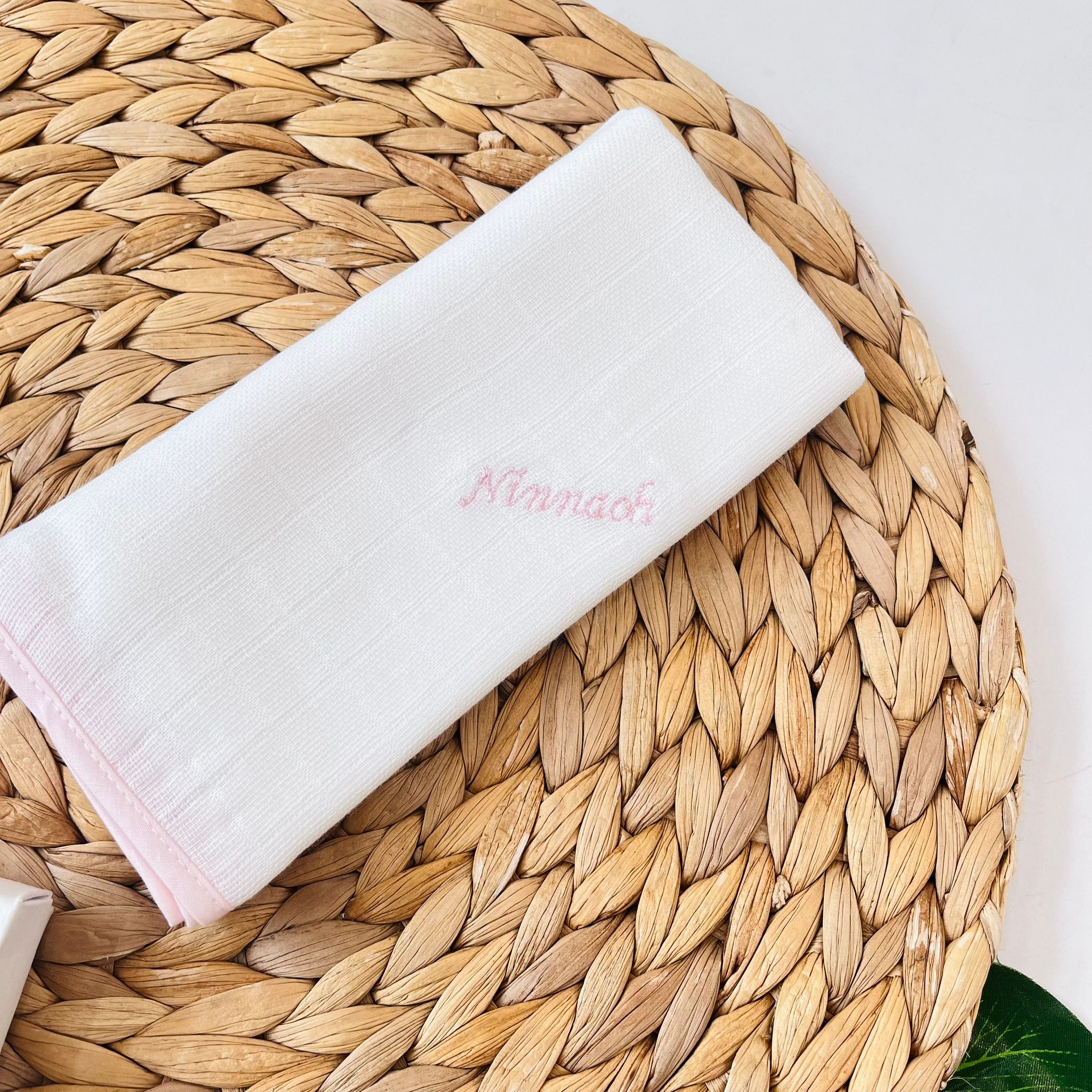 MUSSOLA GARZA DI COTONE BIANCO ROSA - Noi da piccoli