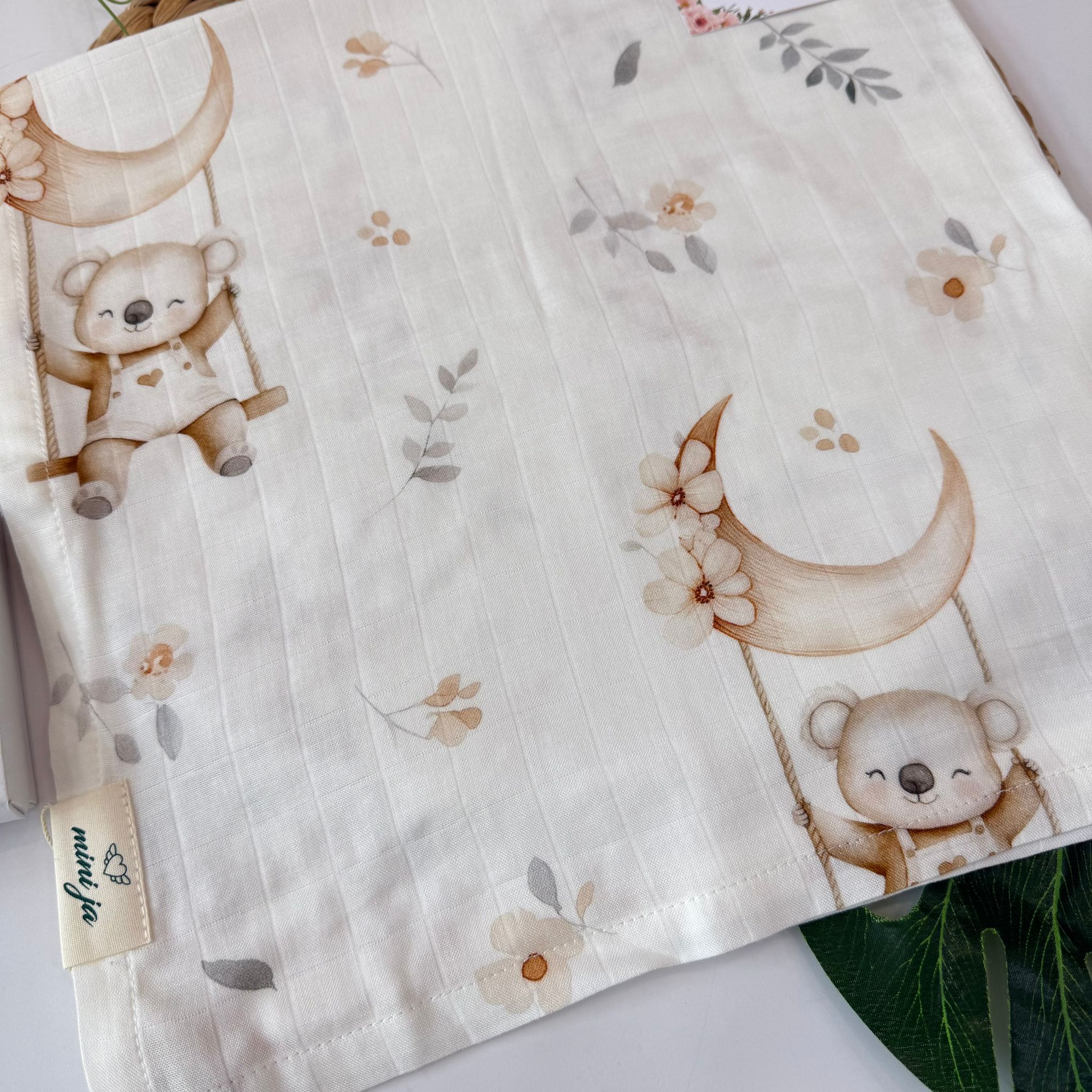 MUSSOLA KOALA AND MOON 100% BAMBOO BIANCO - Noi da piccoli