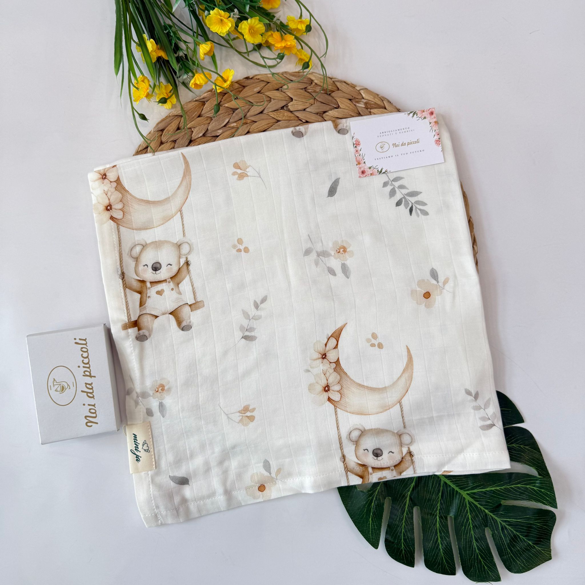 MUSSOLA KOALA AND MOON 100% BAMBOO BIANCO - Noi da piccoli