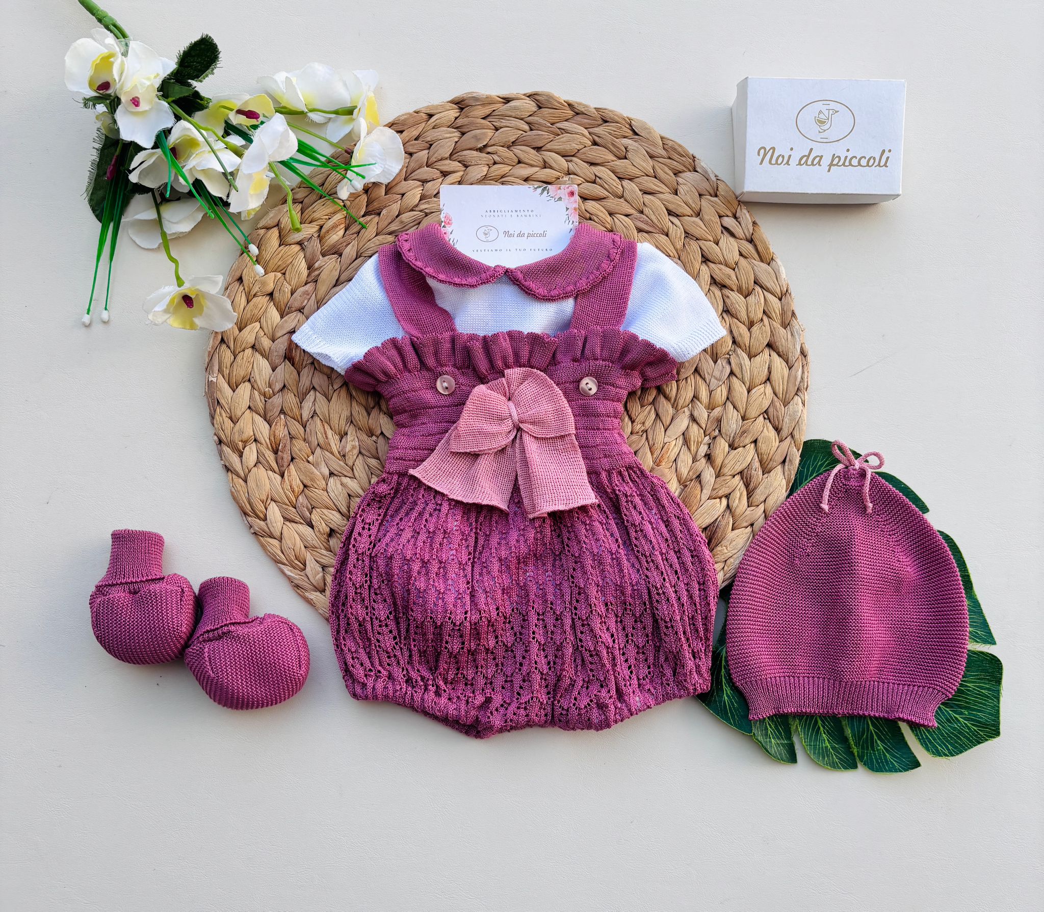 SALOPETTE CON PARURE 100% FILO DI COTONE Viola