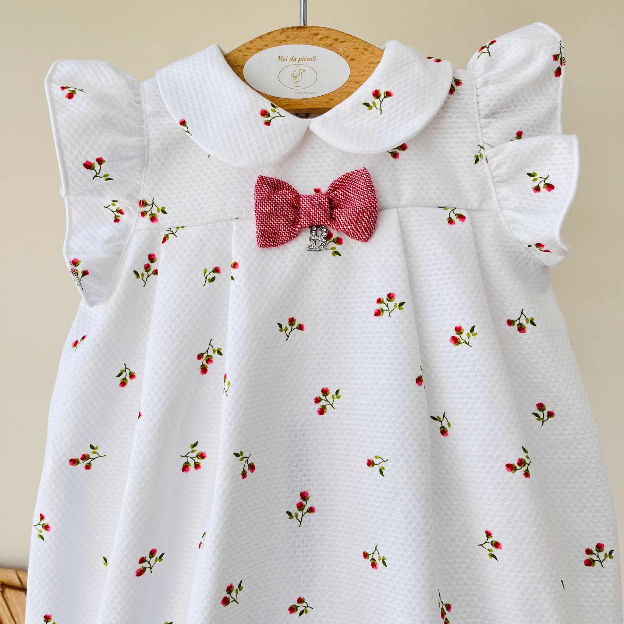 PAGLIACCETTO 100 % COTONE BIANCO FIORI - Noi da piccoli