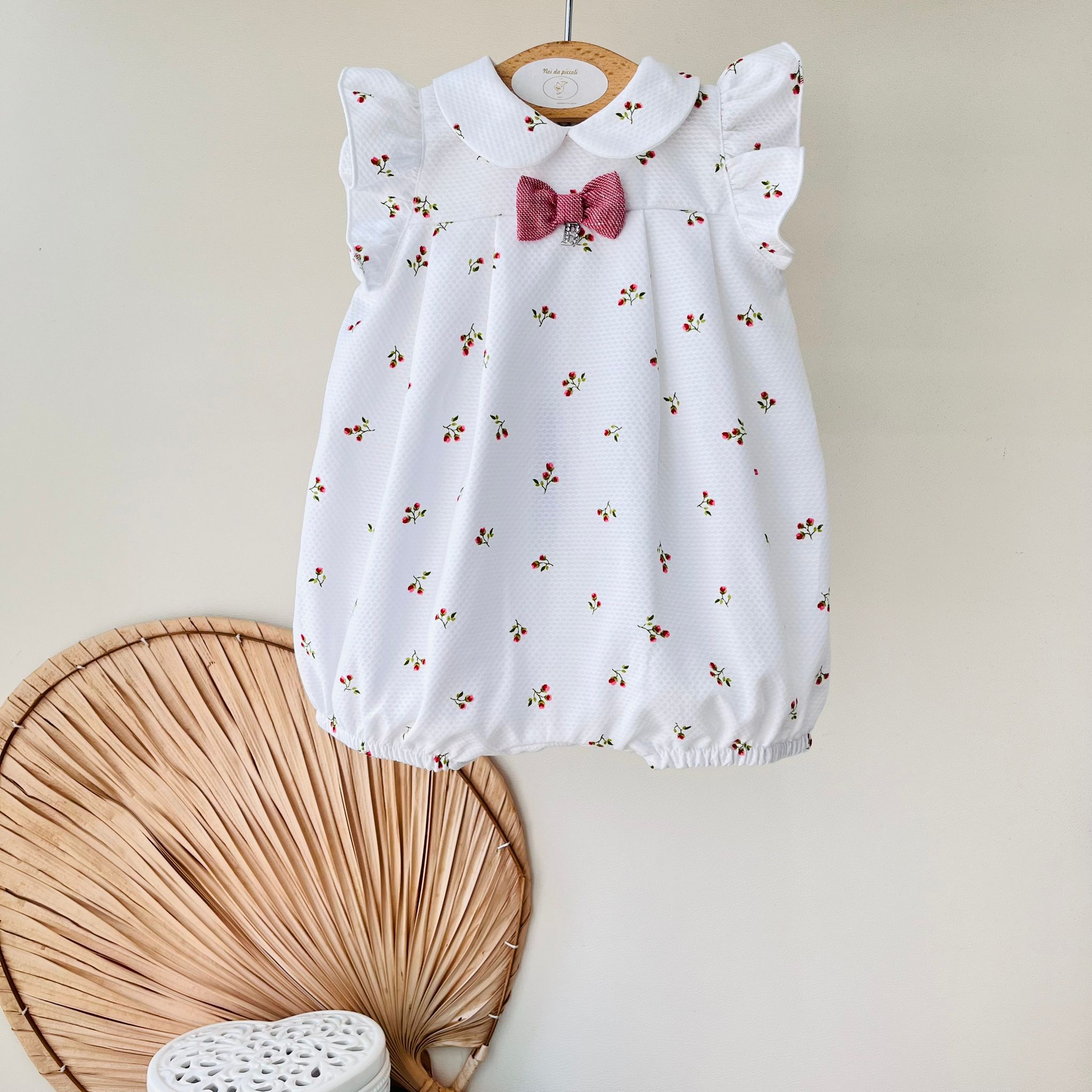 PAGLIACCETTO 100 % COTONE BIANCO FIORI - Noi da piccoli