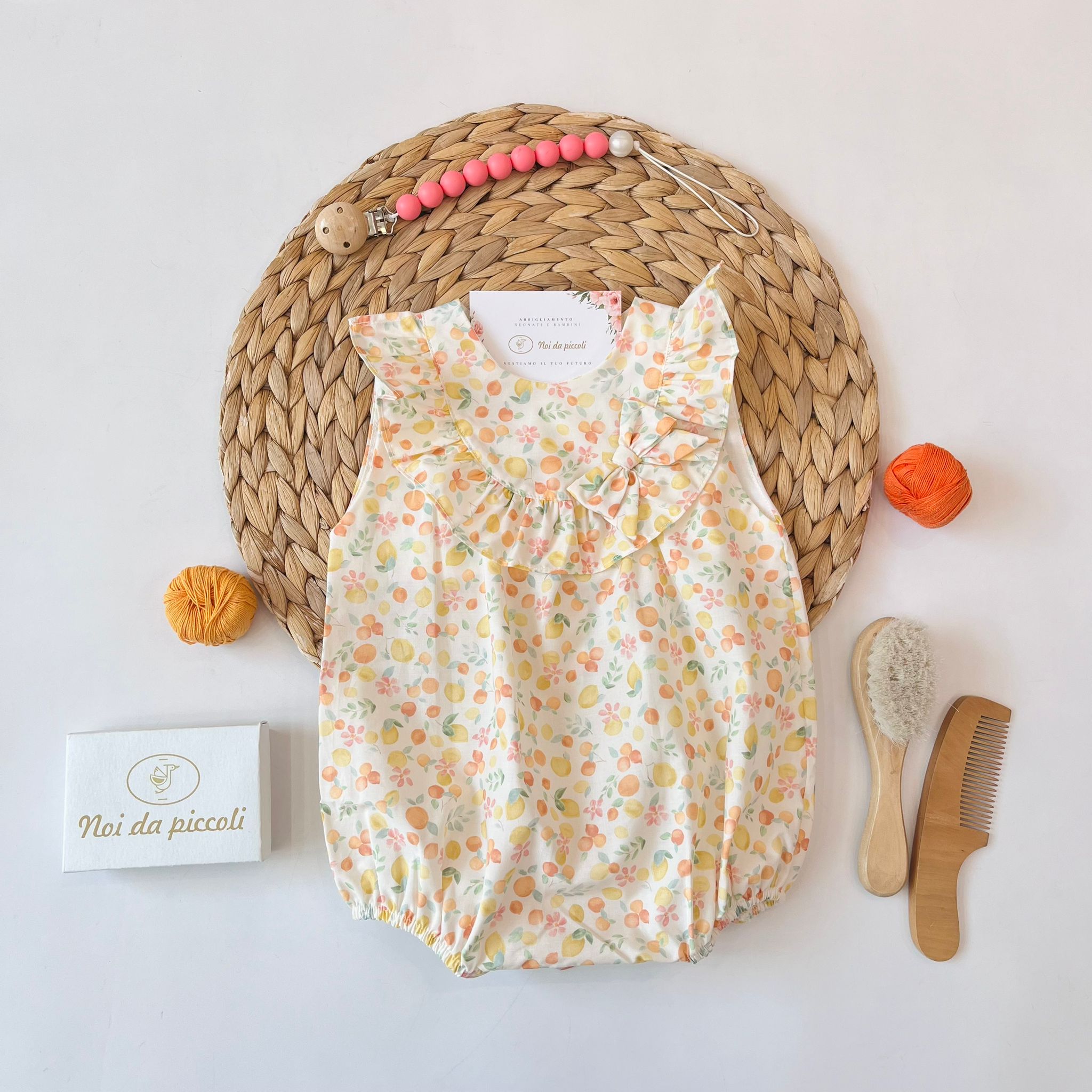 PAGLIACCETTO 100 % COTONE FIORI ARANCIO - Noi da piccoli