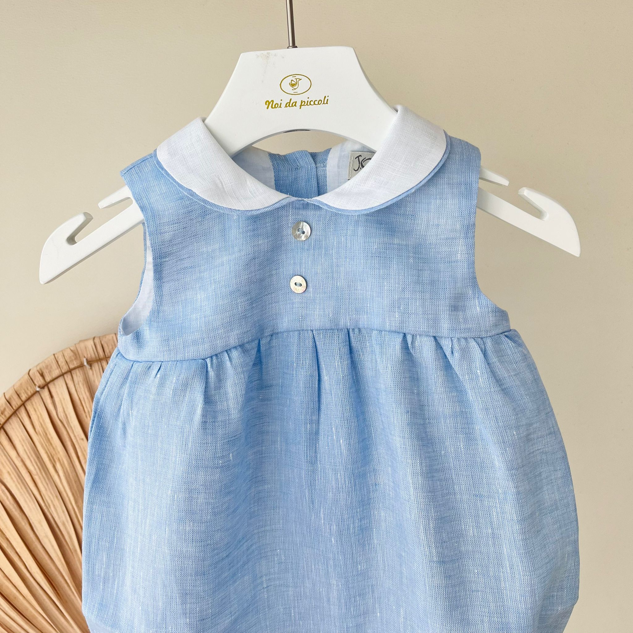 PAGLIACCETTO 100% PURO LINO CIELO - Noi da piccoli