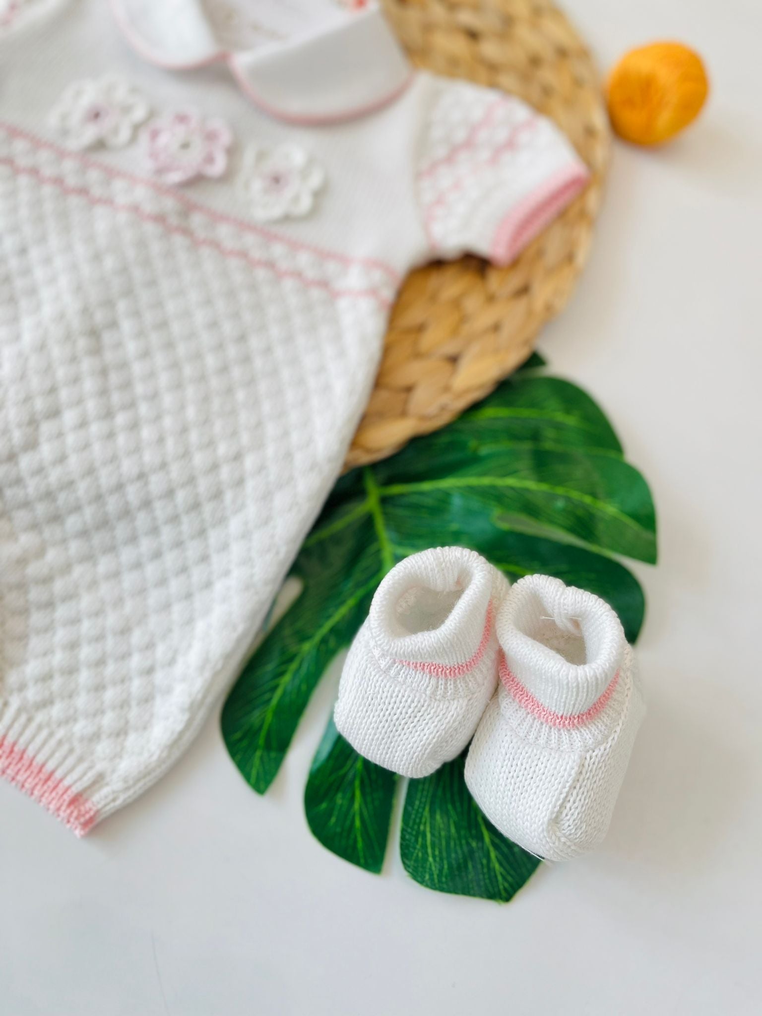 PAGLIACCETTO CON BABBUCCE 100% FILO DI COTONE BIANCO - Noi da piccoli