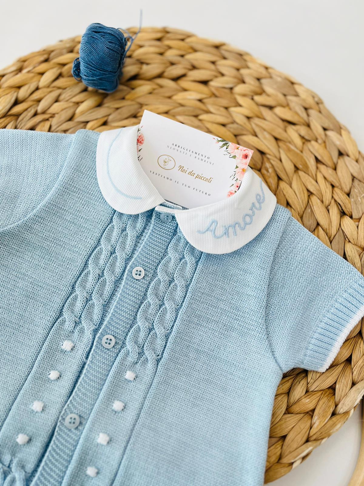 PAGLIACCETTO CON BABBUCCE 100% FILO DI COTONE POLVERE BIANCO - Noi da piccoli