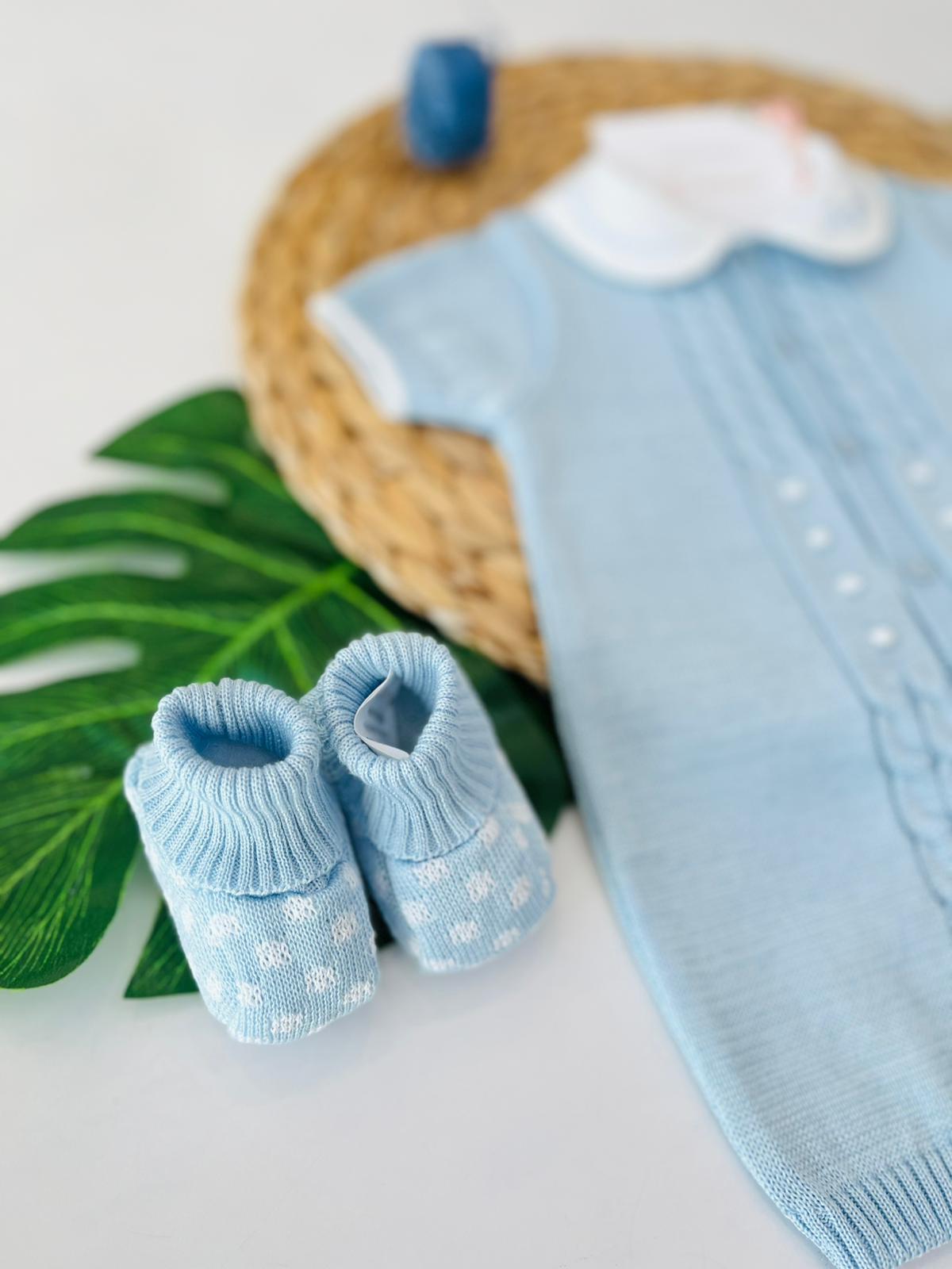 PAGLIACCETTO CON BABBUCCE 100% FILO DI COTONE POLVERE BIANCO - Noi da piccoli