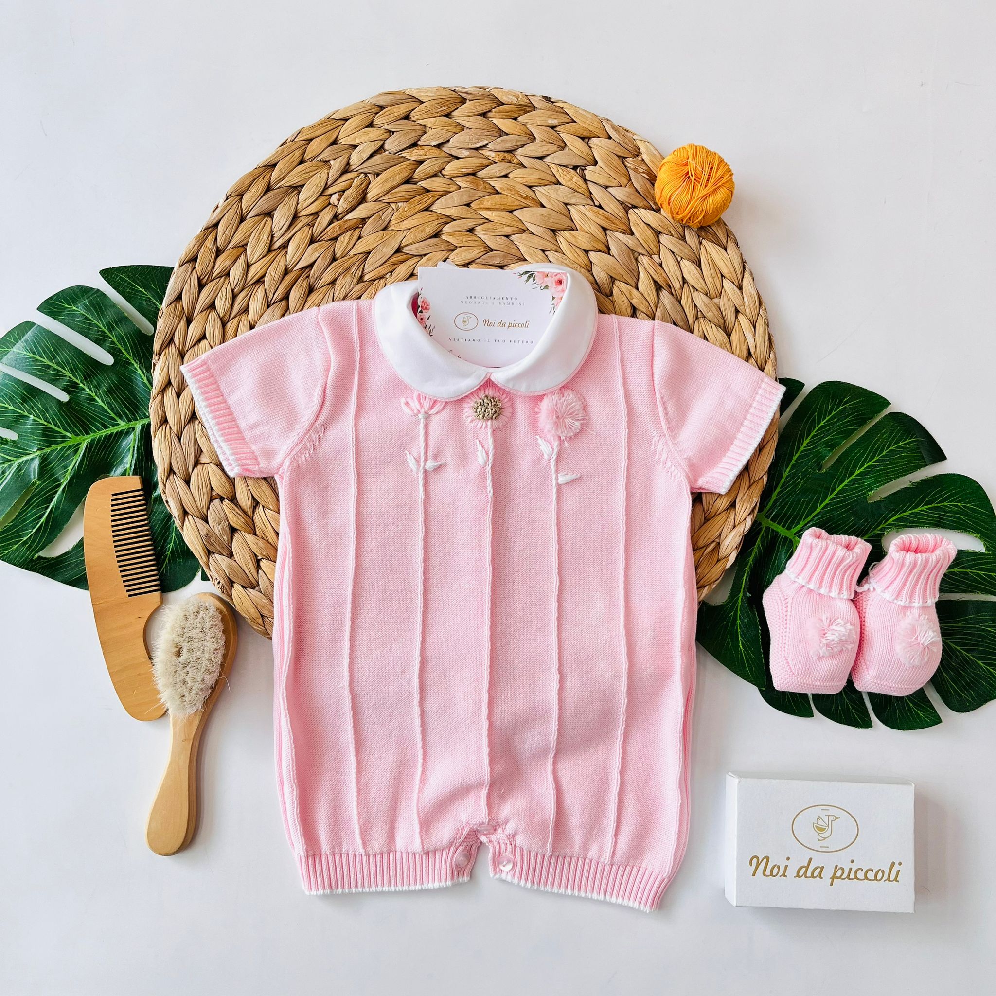 PAGLIACCETTO CON BABBUCCE 100% FILO DI COTONE ROSA - Noi da piccoli