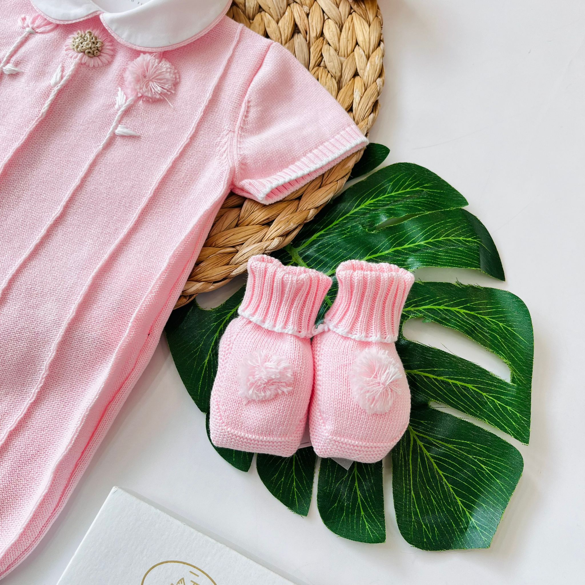 PAGLIACCETTO CON BABBUCCE 100% FILO DI COTONE ROSA - Noi da piccoli