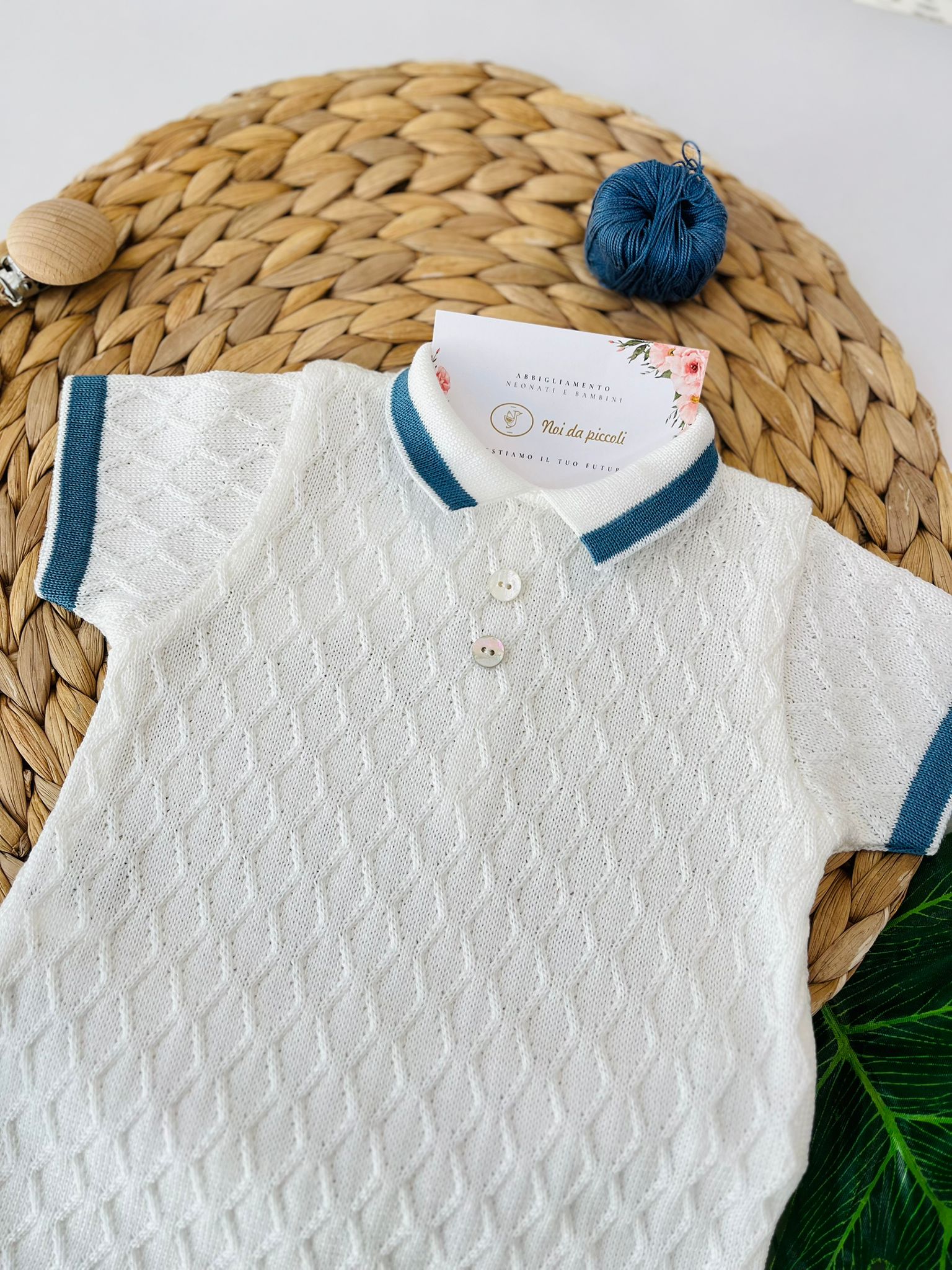 PAGLIACCETTO CON BABBUCCE 100% FILO DI COTONE VANIGLIA OCEANO - Noi da piccoli