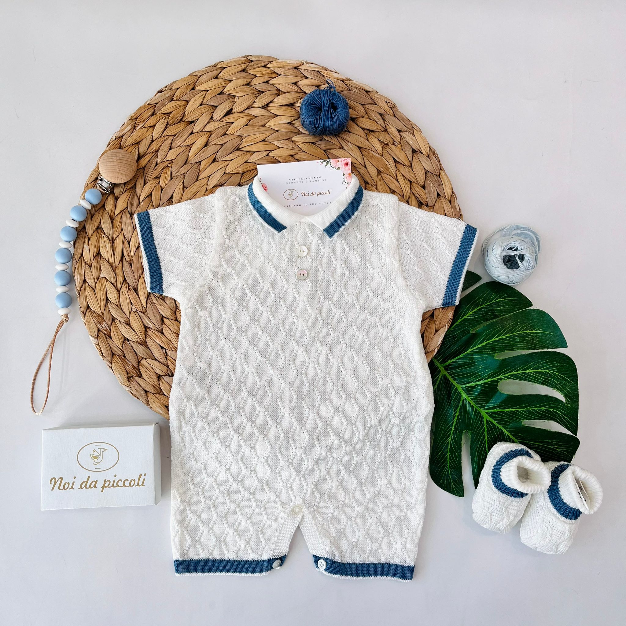 PAGLIACCETTO CON BABBUCCE 100% FILO DI COTONE VANIGLIA OCEANO - Noi da piccoli