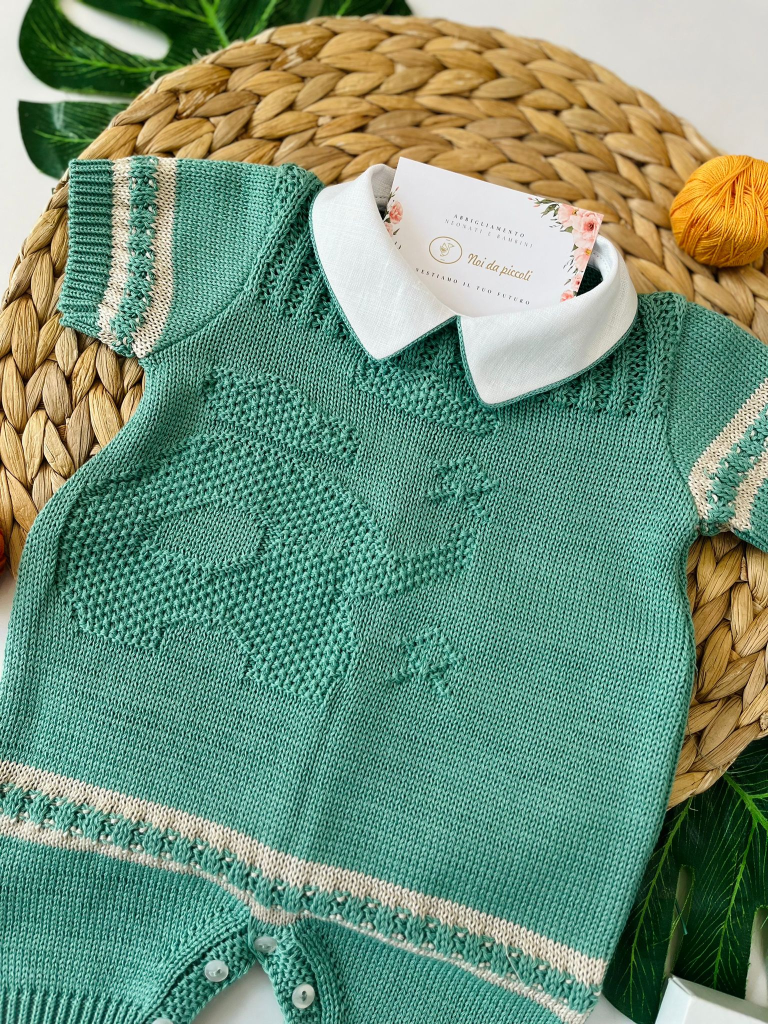 PAGLIACCETTO CON BABBUCCE 100% FILO DI COTONE VERDE - Noi da piccoli