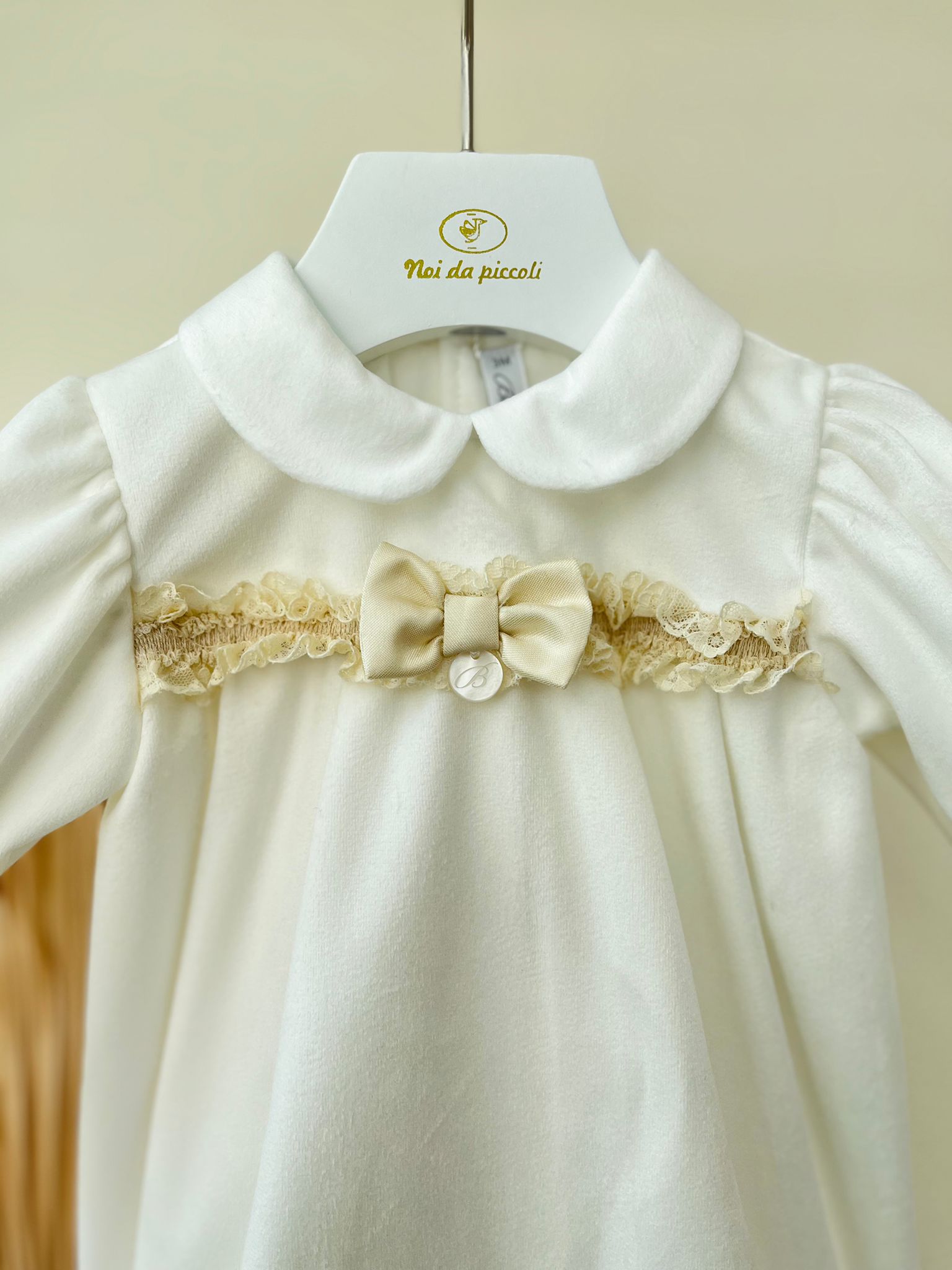 PAGLIACCETTO CON BALZA CHAMPAGNE VELLUTINO PANNA - Noi da piccoli