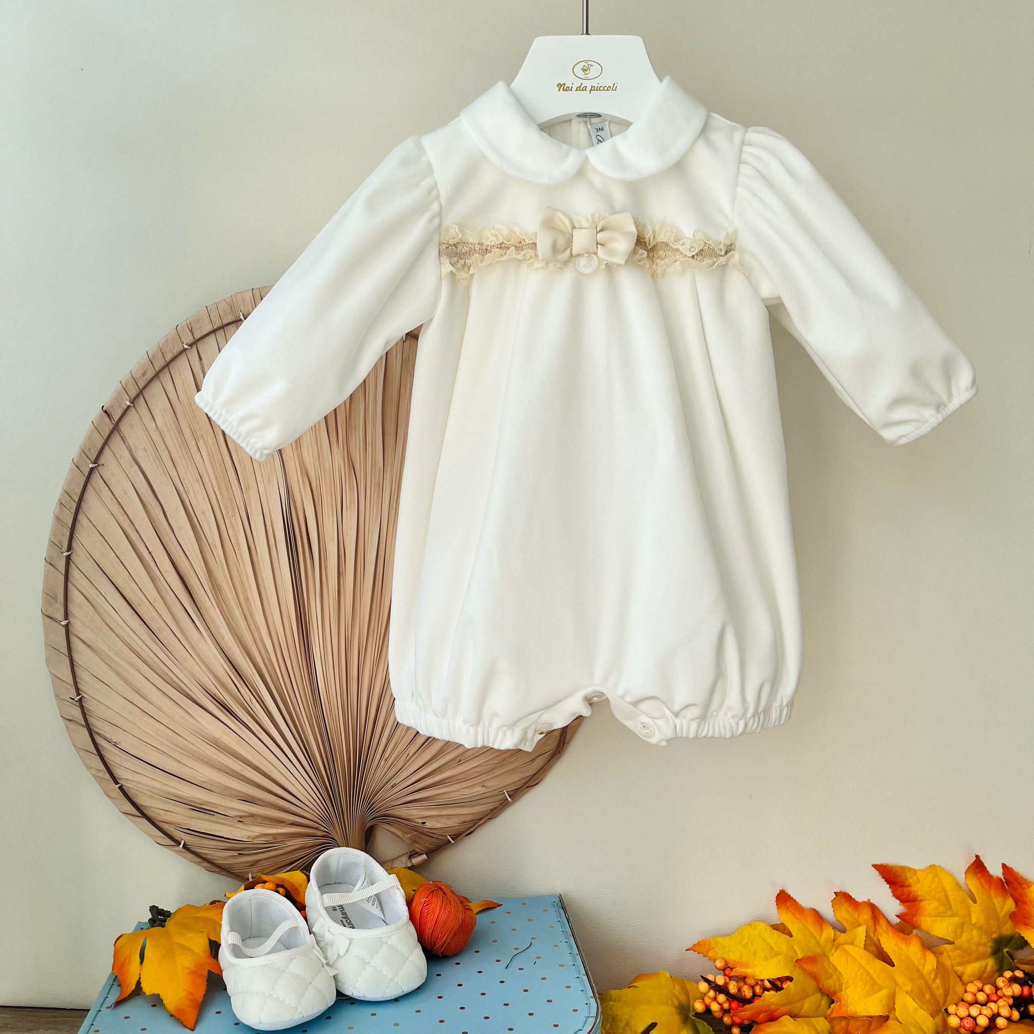 PAGLIACCETTO CON BALZA CHAMPAGNE VELLUTINO PANNA - Noi da piccoli