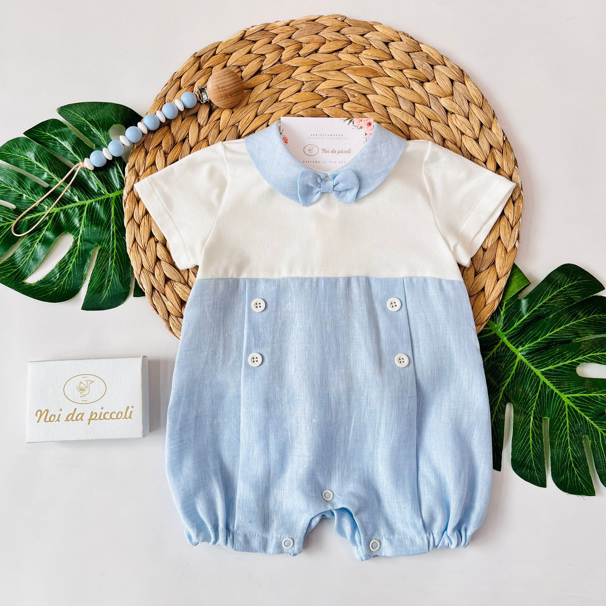 PAGLIACCETTO COTONE E LINO CIELO - Noi da piccoli