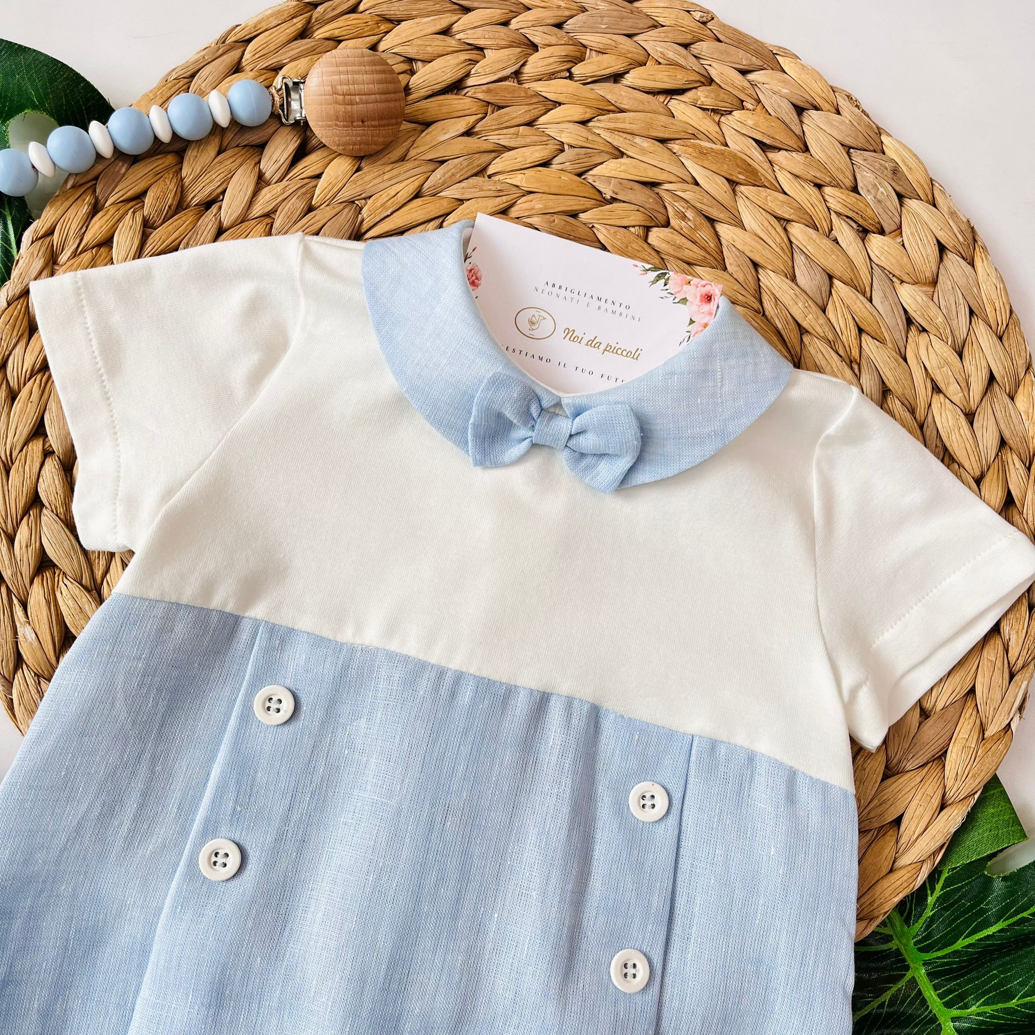 PAGLIACCETTO COTONE E LINO CIELO - Noi da piccoli