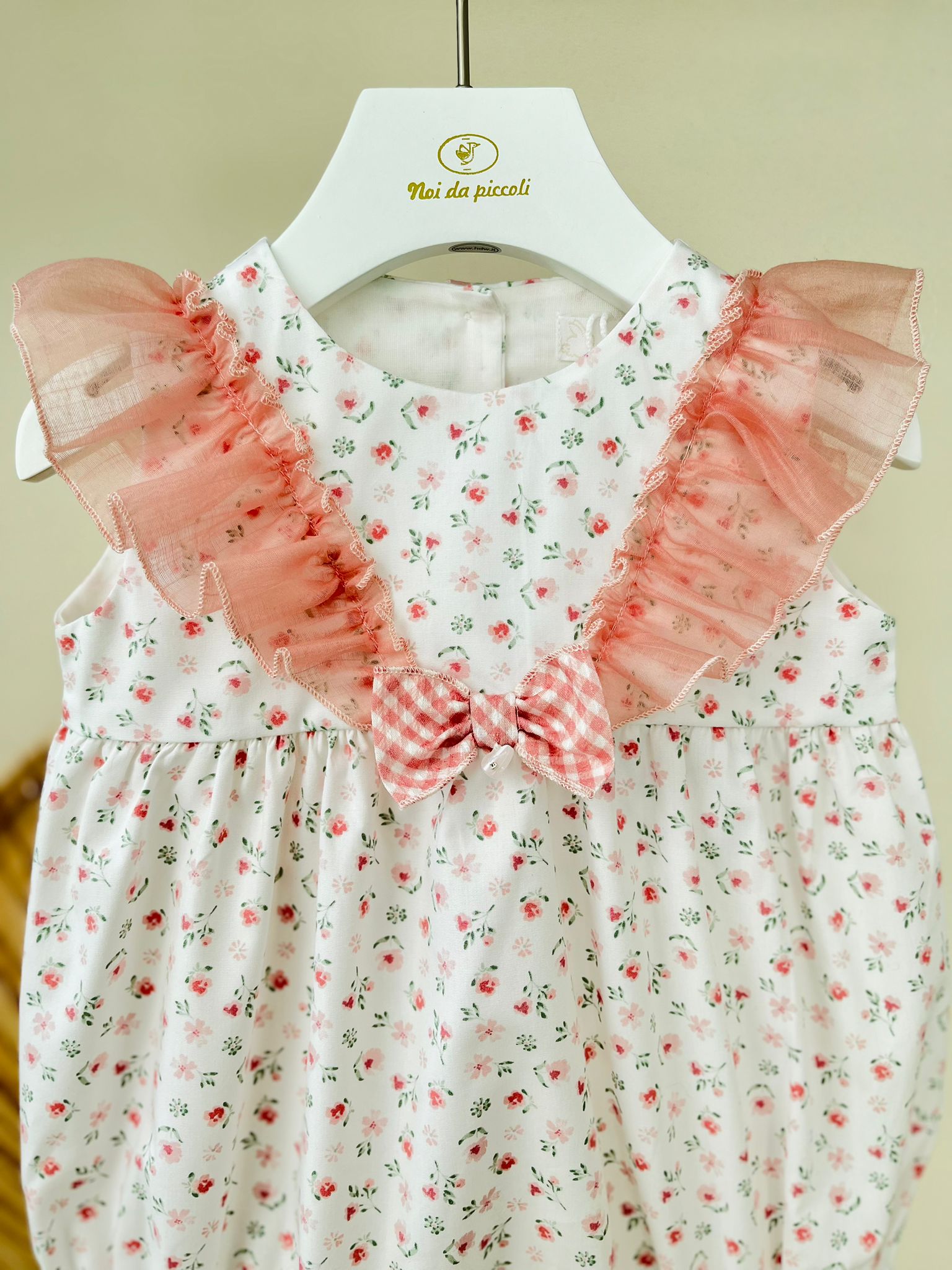 PAGLIACCETTO COTONE FRESCO BIANCO ROSA - Noi da piccoli