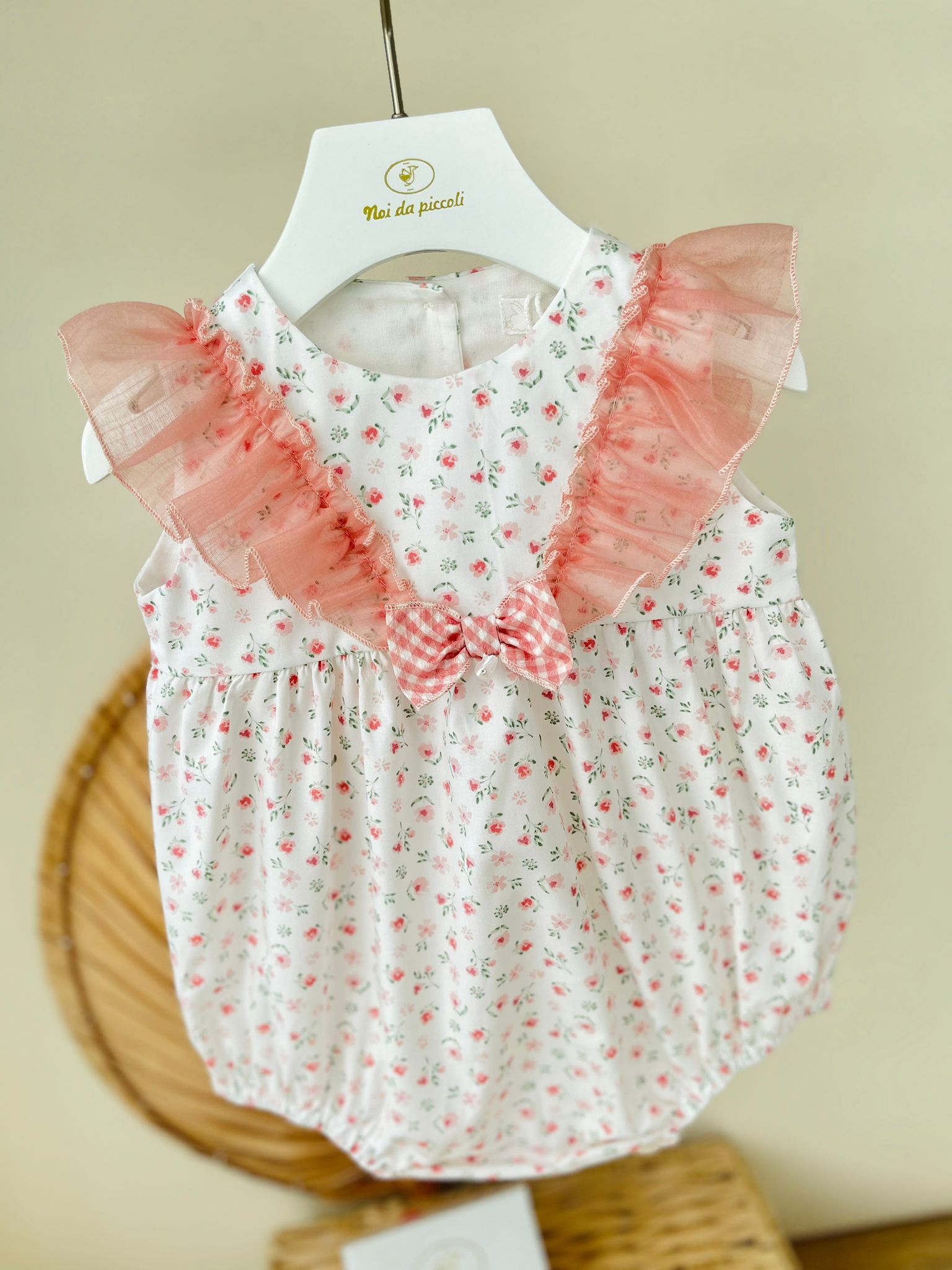 PAGLIACCETTO COTONE FRESCO BIANCO ROSA - Noi da piccoli