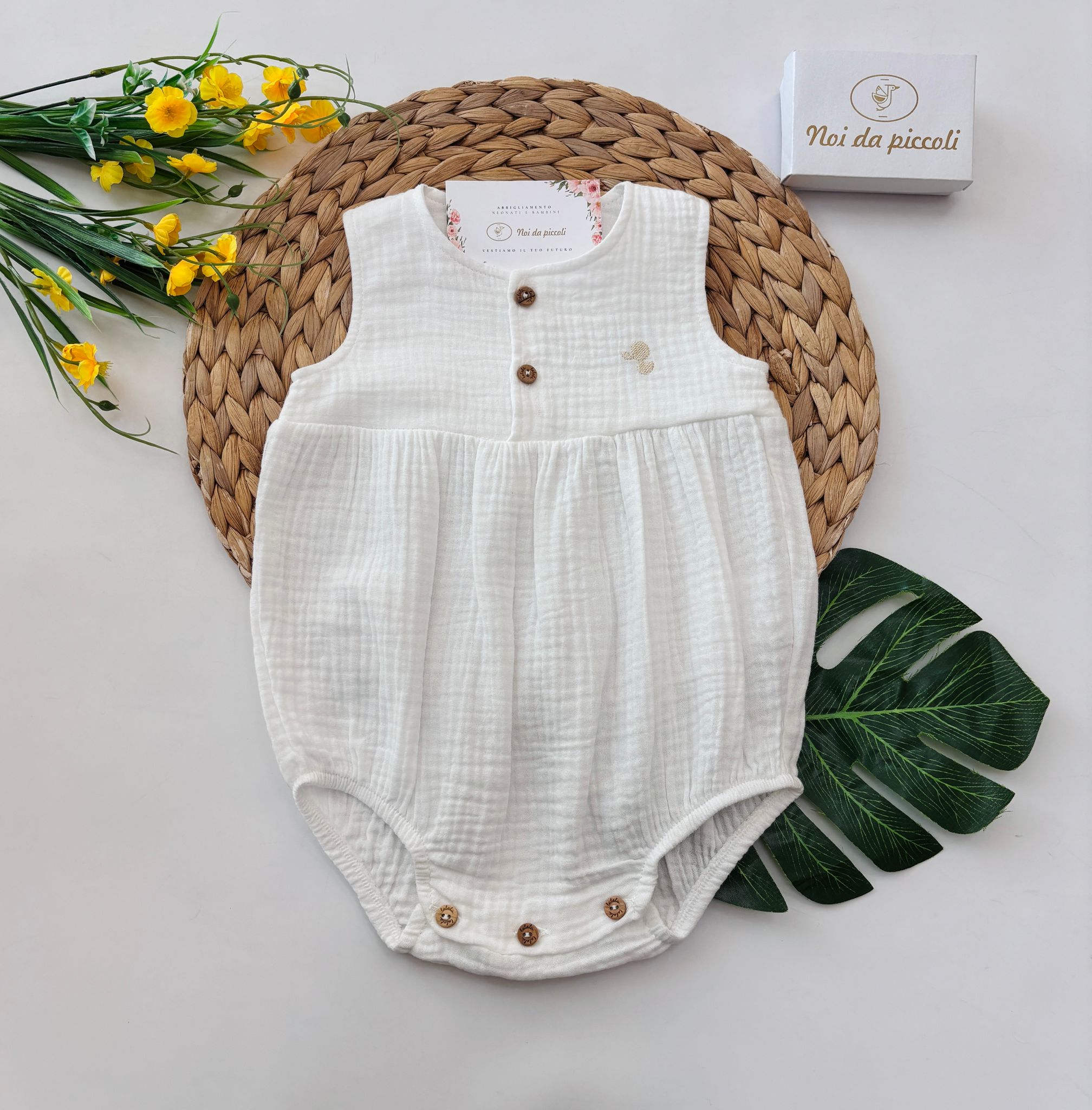 PAGLIACCETTO IN COTONE BIANCO - Noi da piccoli