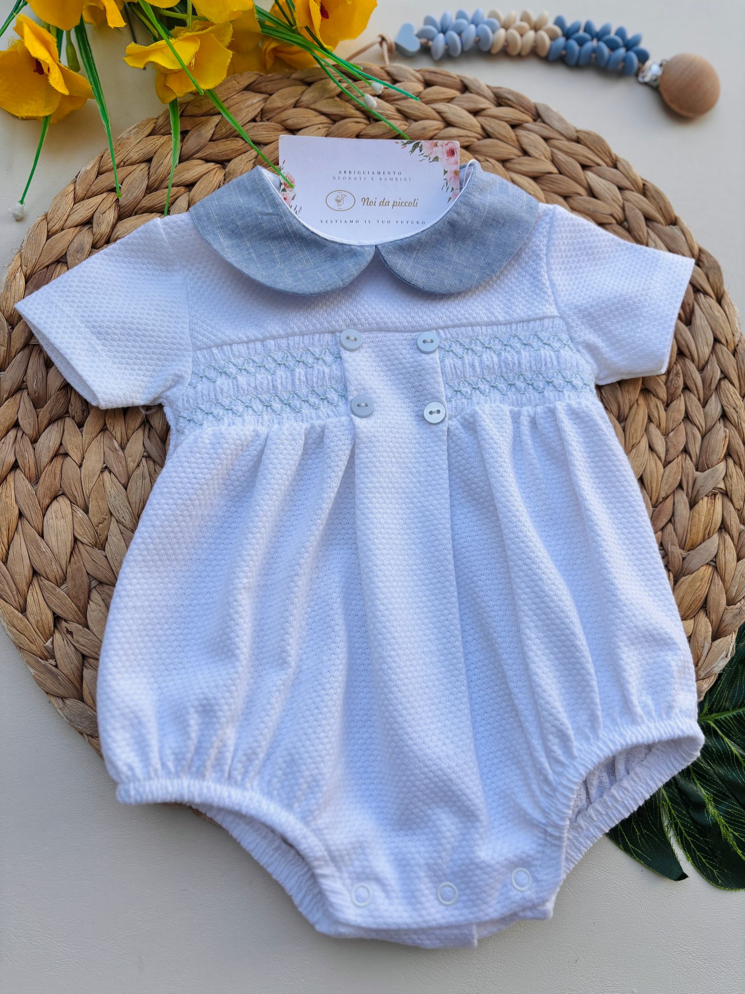 PAGLIACCETTO IN COTONE BIANCO CIELO - Noi da piccoli