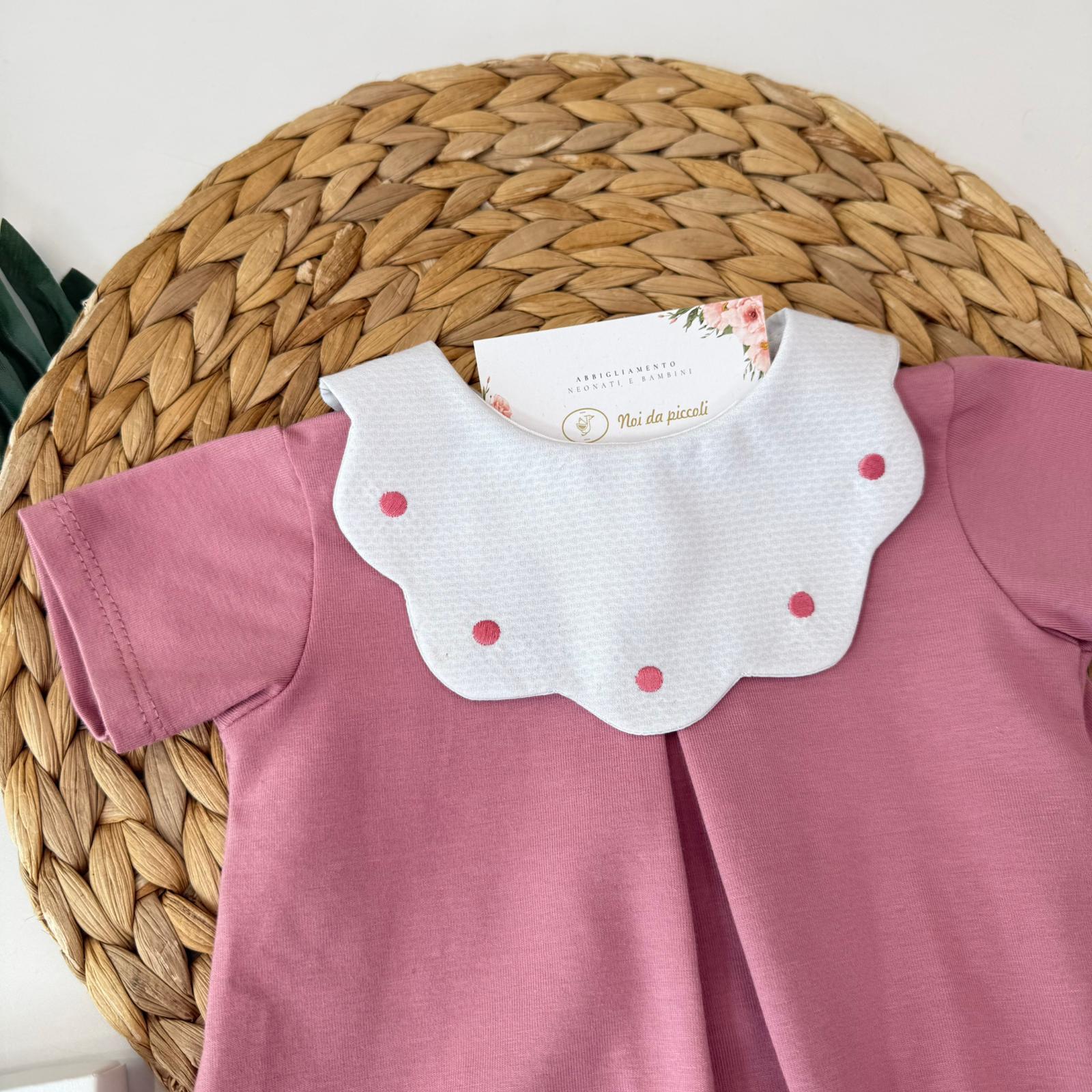 PAGLIACCETTO IN COTONE CON COLLETTO NUVOLA CIPOLLA - Noi da piccoli