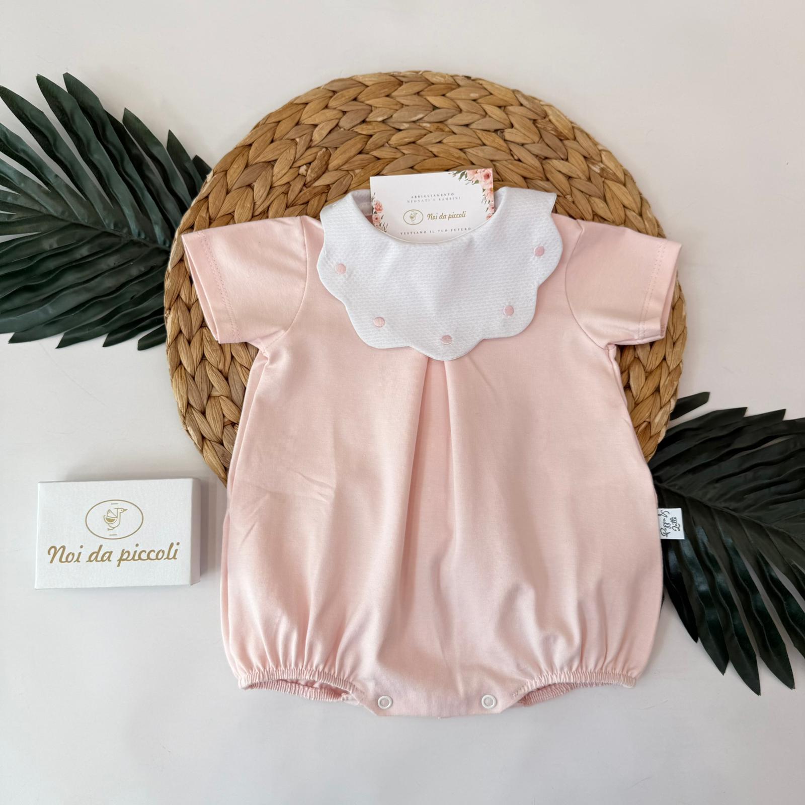 PAGLIACCETTO IN COTONE CON COLLETTO NUVOLA ROSA - Noi da piccoli