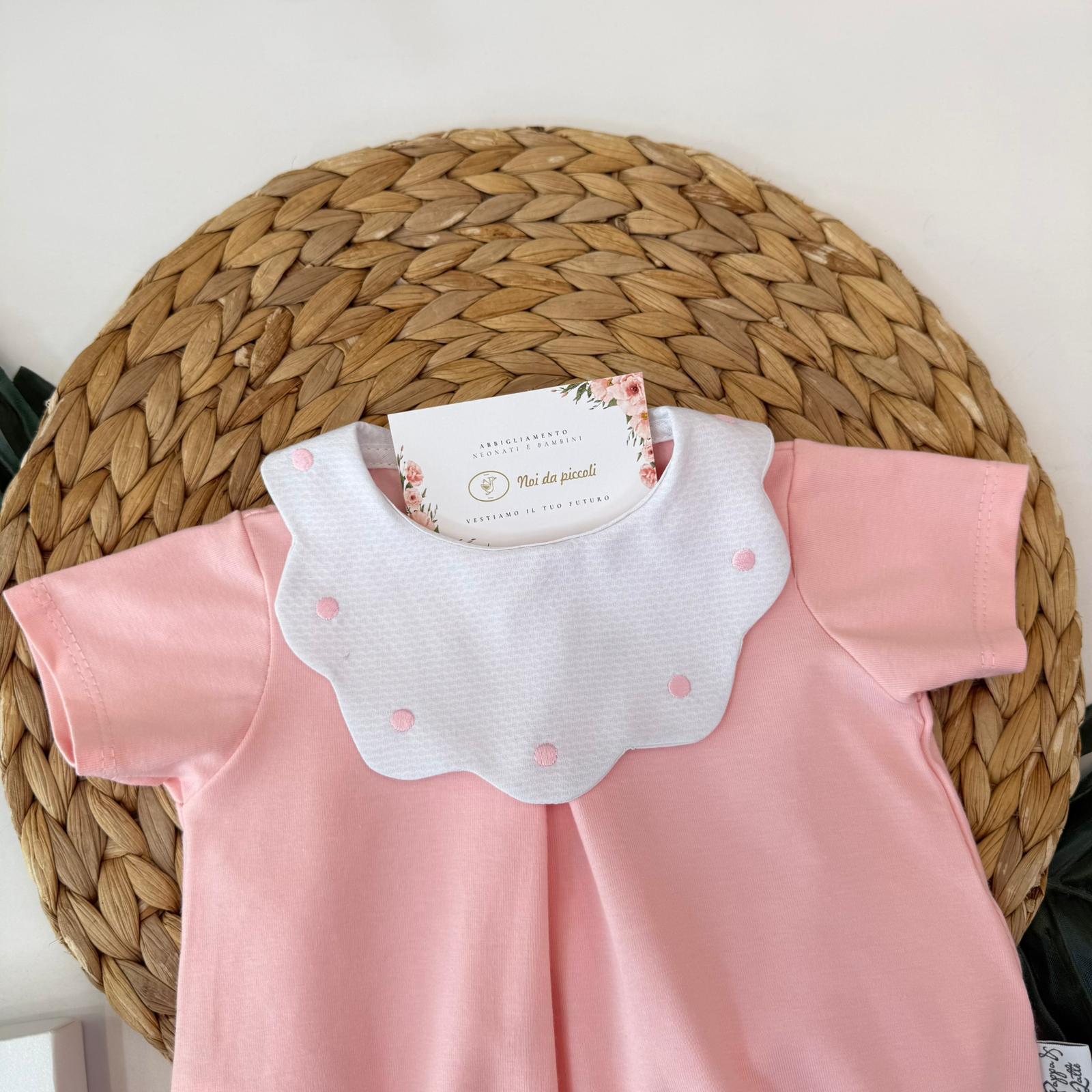 PAGLIACCETTO IN COTONE CON COLLETTO NUVOLA ROSA - Noi da piccoli