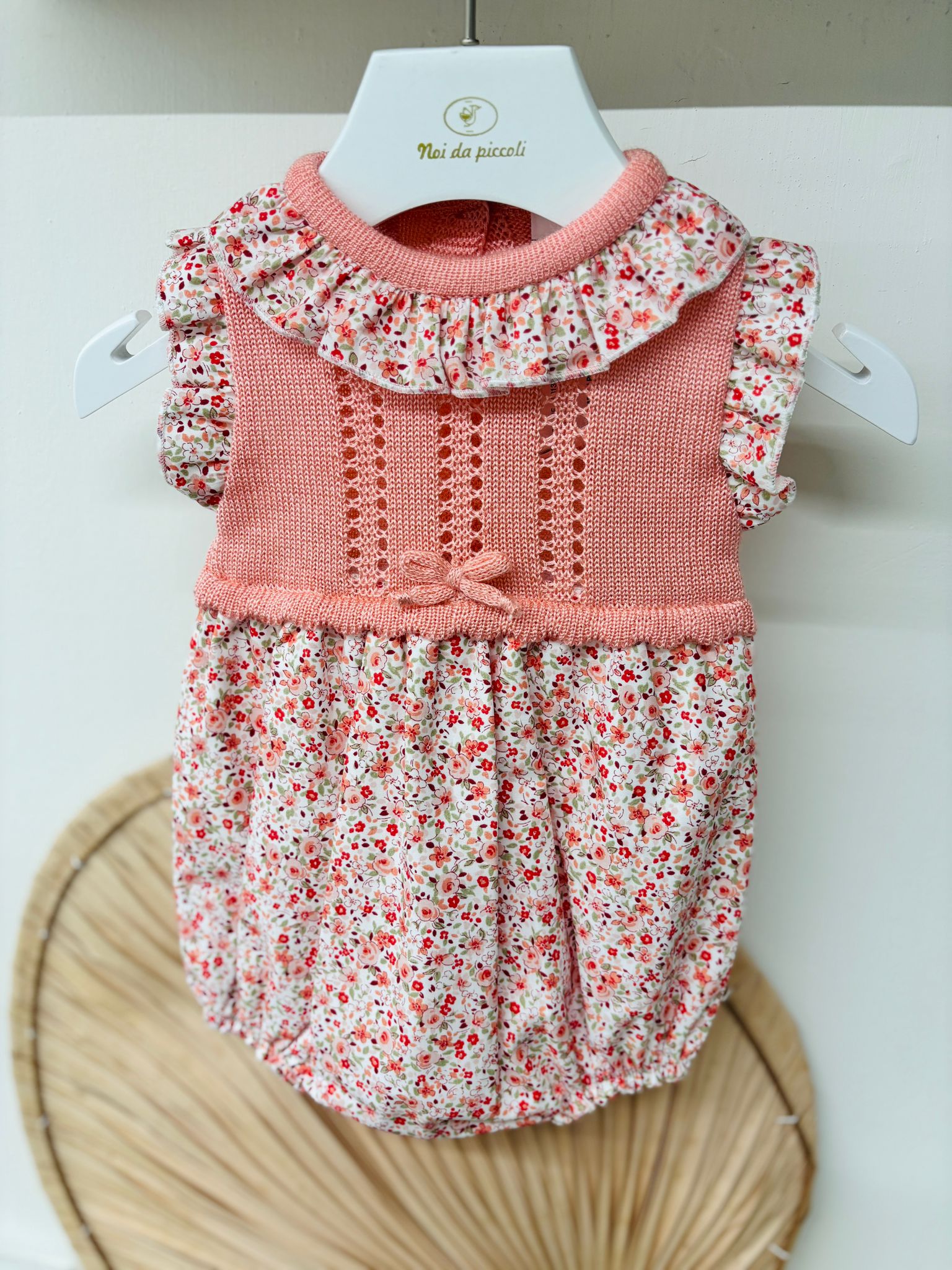 PAGLIACCETTO IN COTONE CON FIORELLINI CORALLO - Noi da piccoli