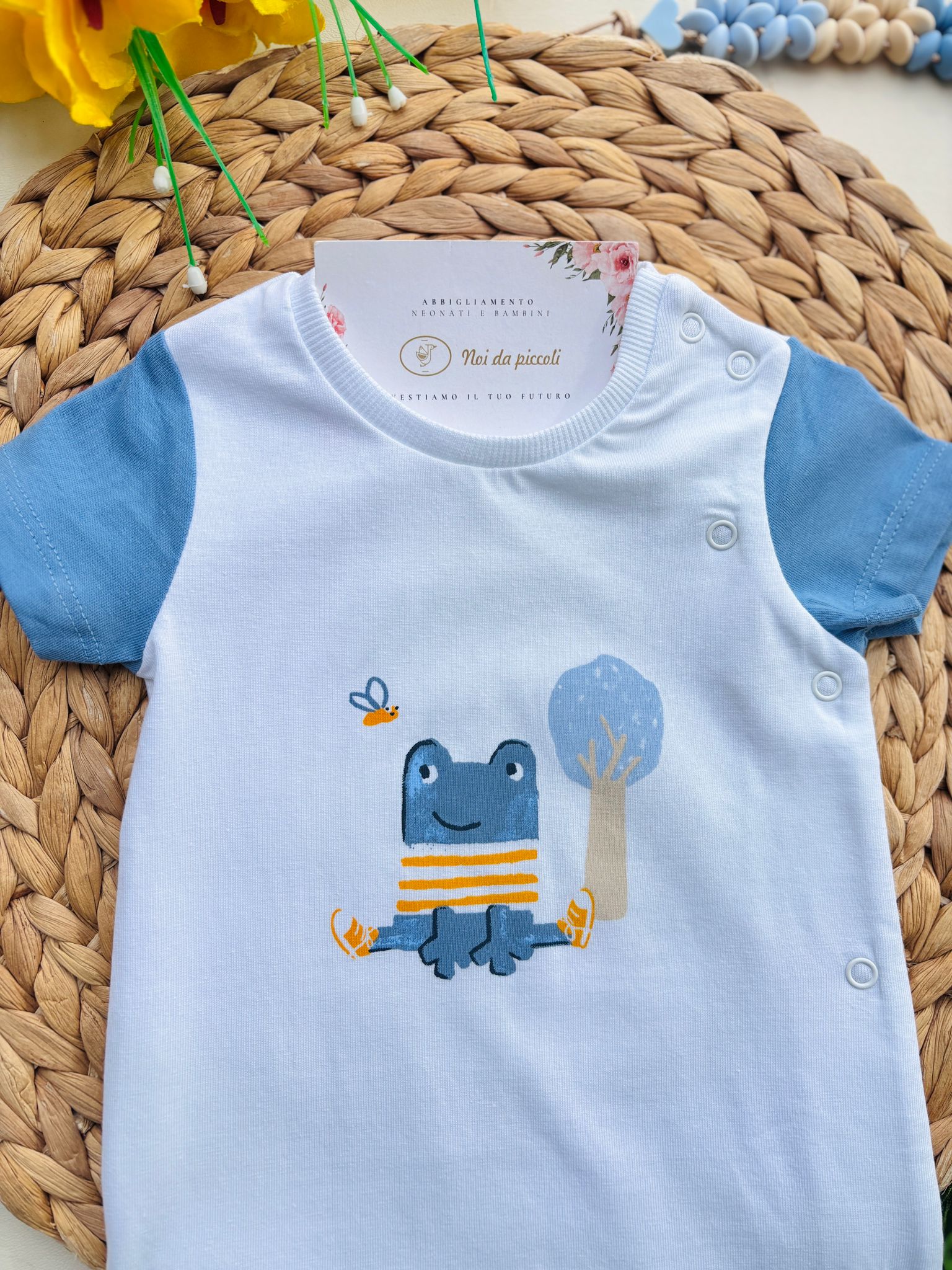 PAGLIACCETTO IN COTONE CON RANETTA CENTRALE Bianco Cielo - Noi da piccoli