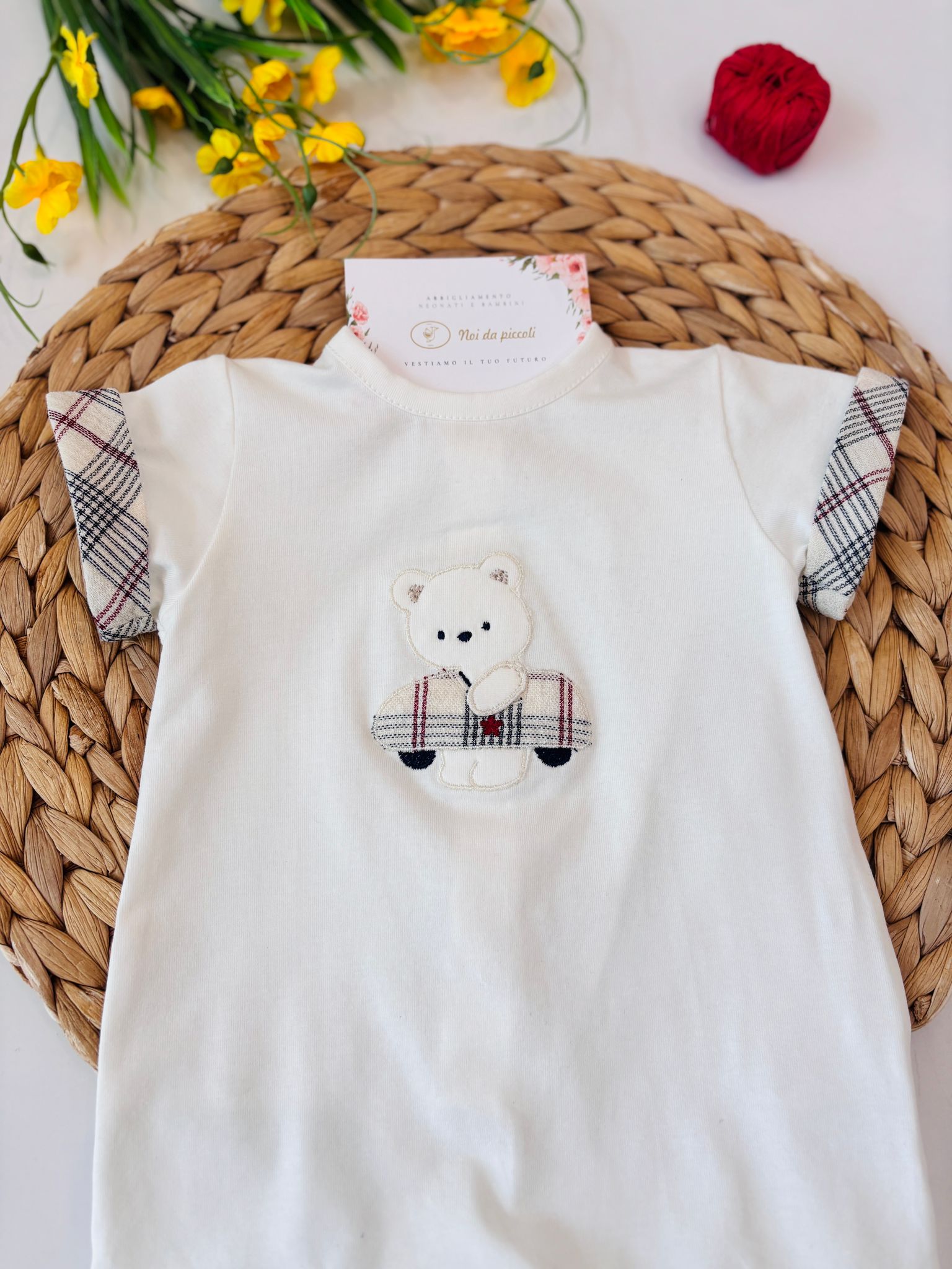PAGLIACCETTO IN COTONE ORSETTO BIANCO - Noi da piccoli